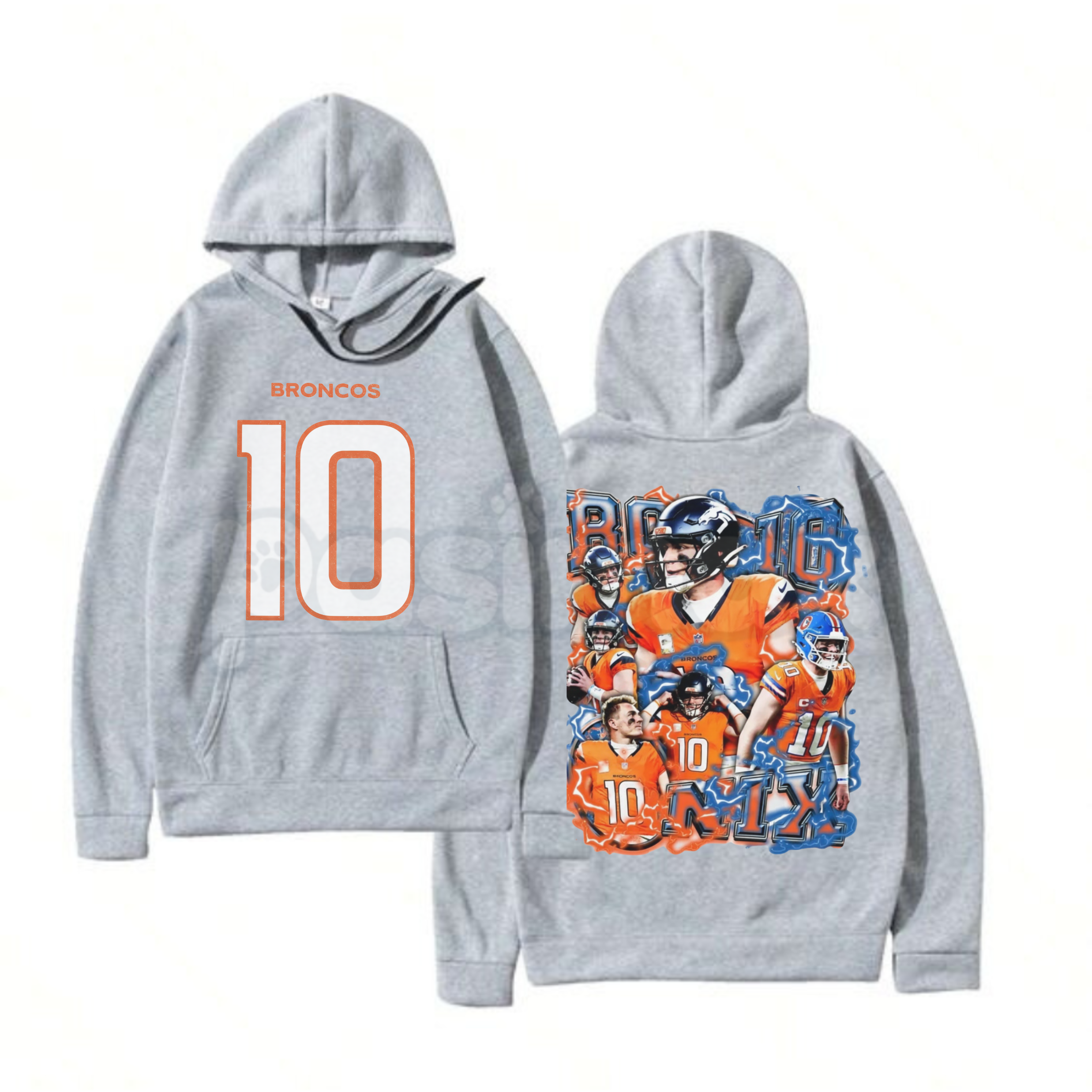 Bo Nix Vintage Football Hoodie – Denver Broncos QB Tribute Pullover, Retro College Draft Apparel, Unisex