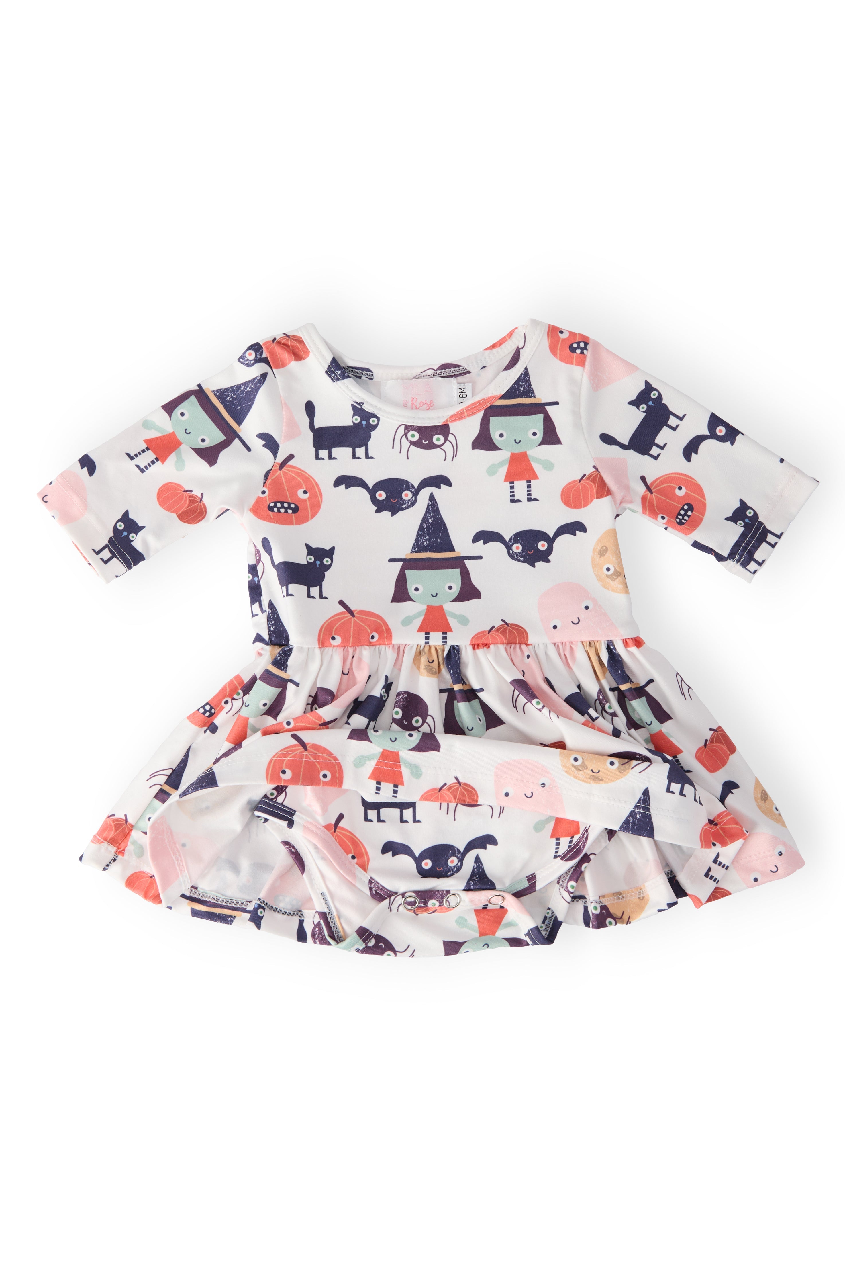 Boo Crew 3/4 Sleeve Twirl Bodysuit