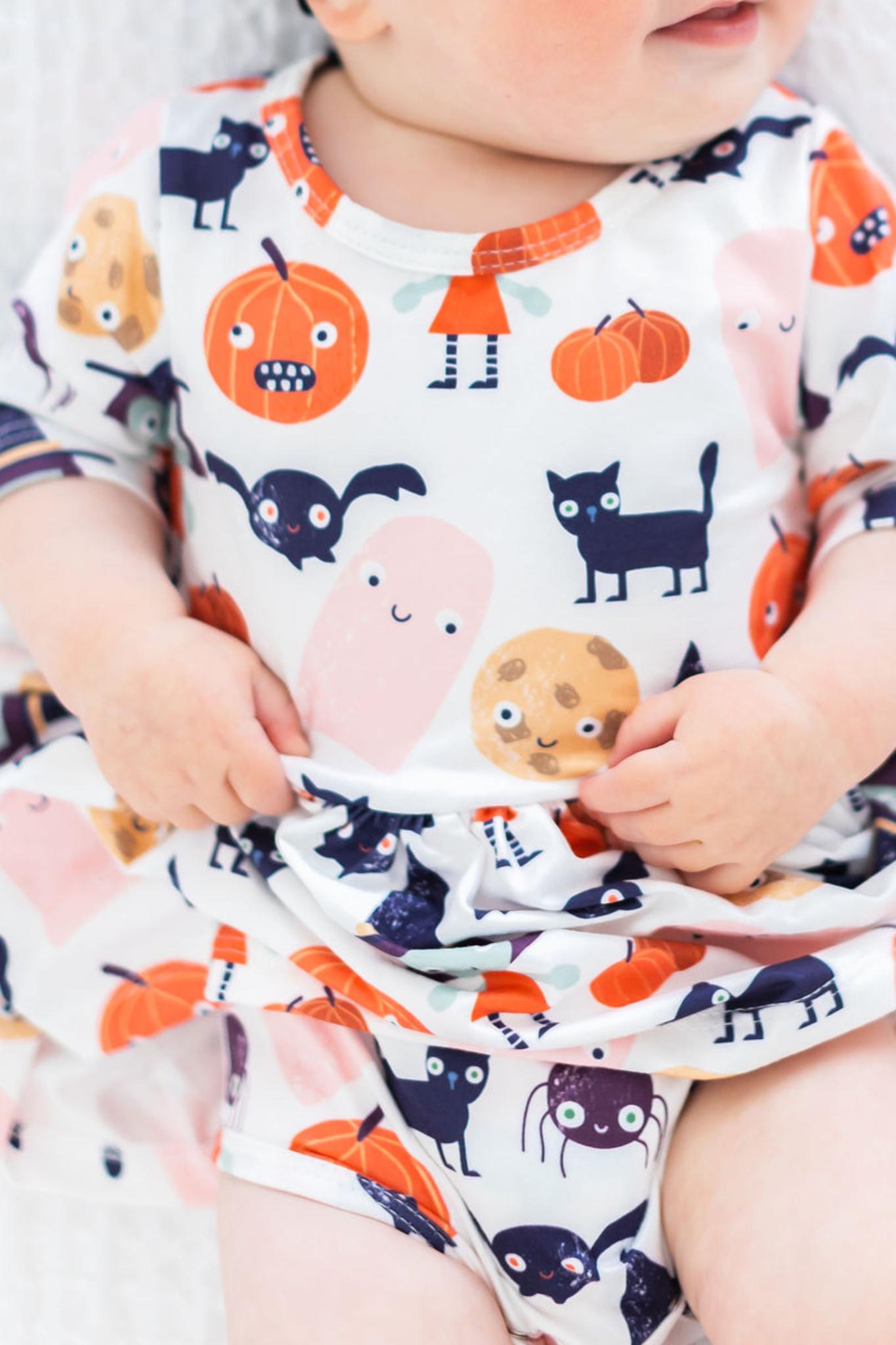 Boo Crew 3/4 Sleeve Twirl Bodysuit