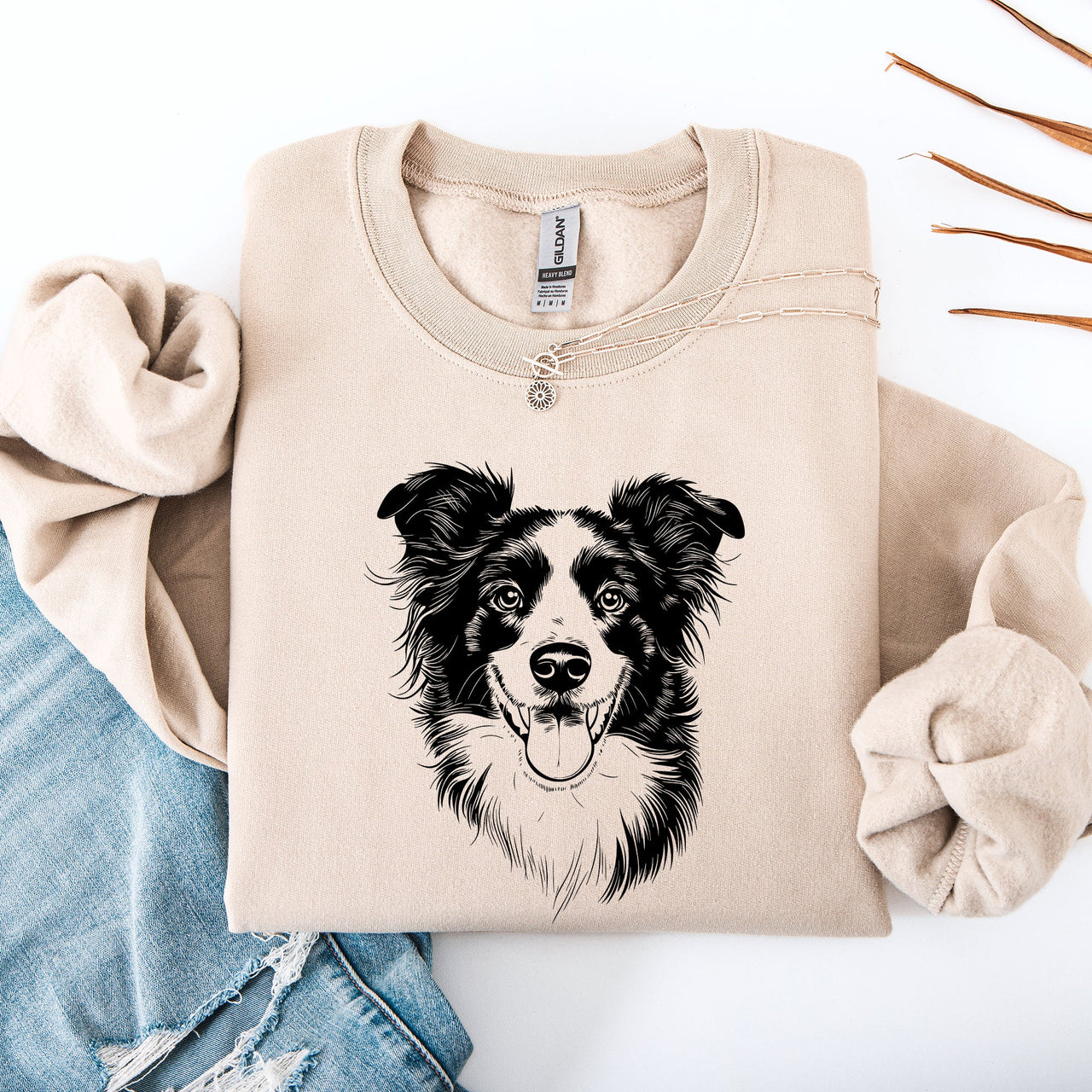Border Collie Lover Graphic Portrait Celebration Of The Beloved Herding Breed For Dog Enthusiasts Sweatshirt