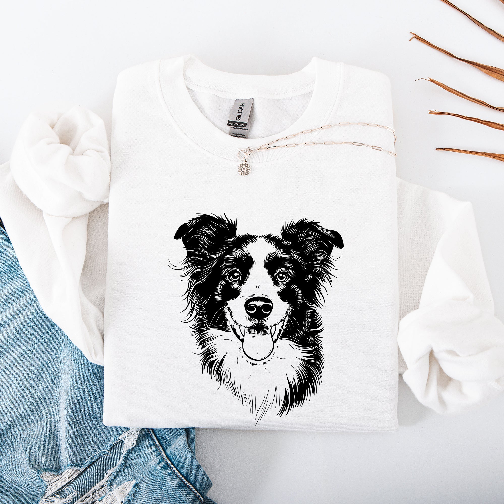 Border Collie Lover Graphic Portrait Celebration Of The Beloved Herding Breed For Dog Enthusiasts Sweatshirt