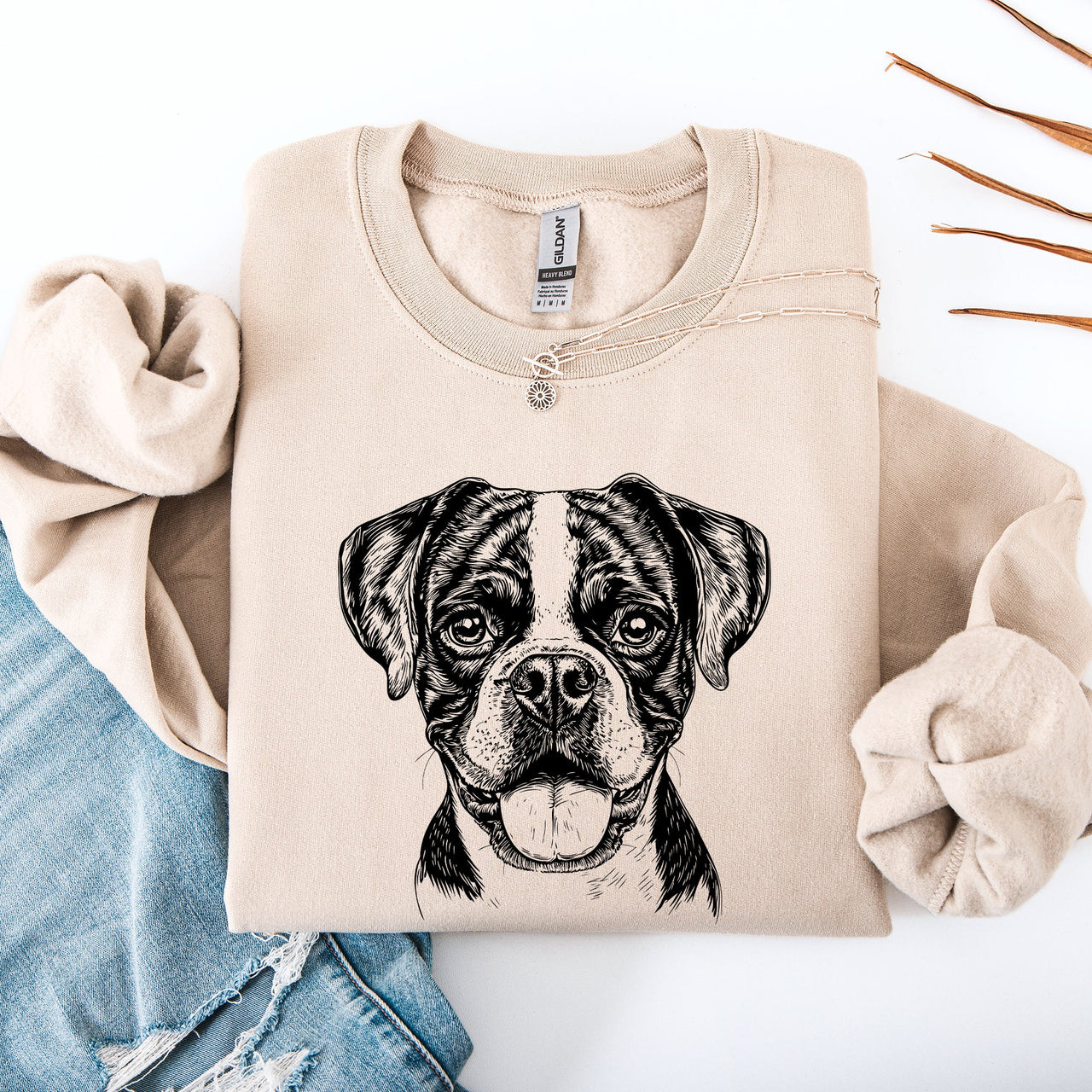 Boxer Dog Lover Portrait Series Embracing The Loyal Boxer Breed With Silhouette And Pride Sweatshirt