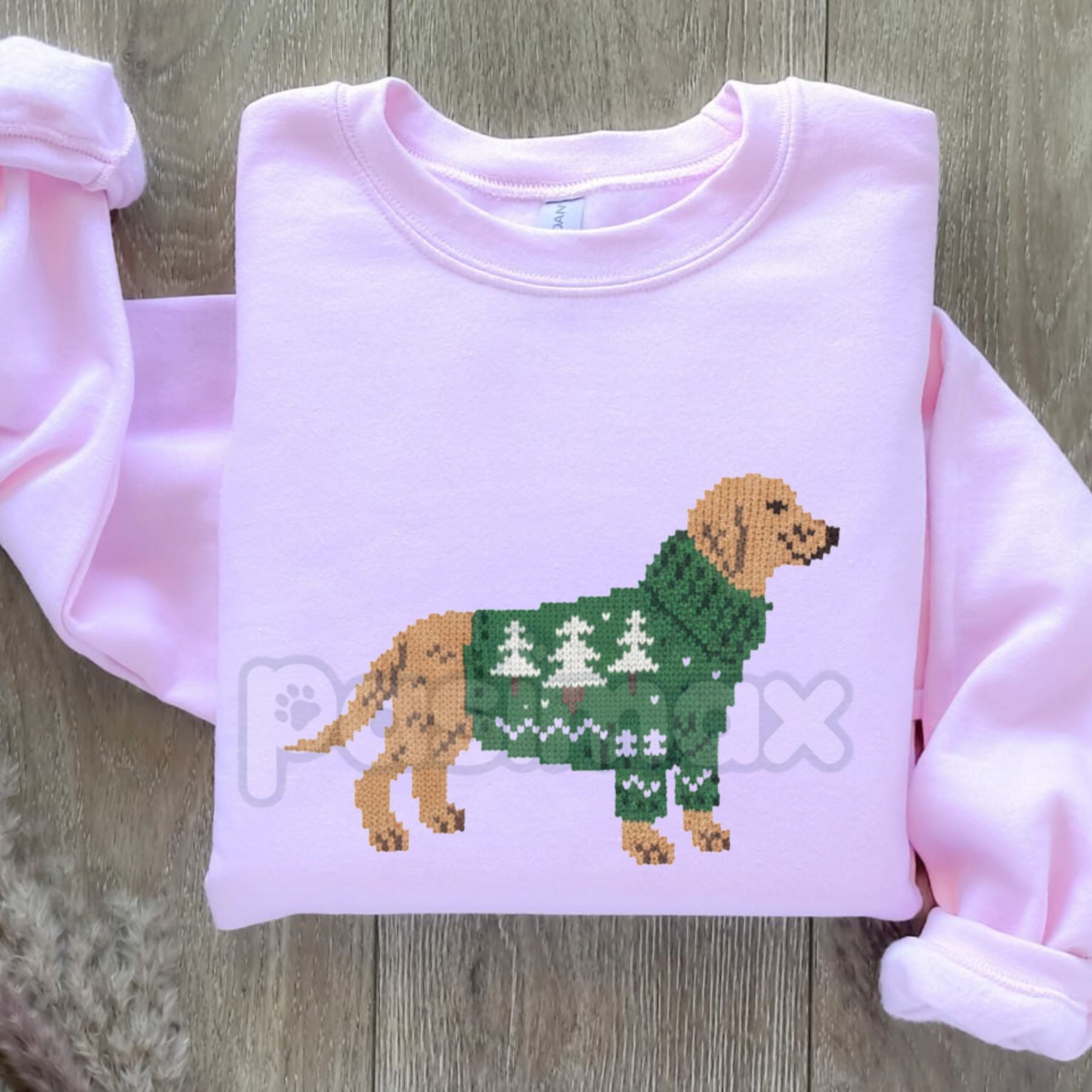 Brinkley Dog in Holiday Sweater Pullover – Cute Festive Pet Graphic Sweatshirt