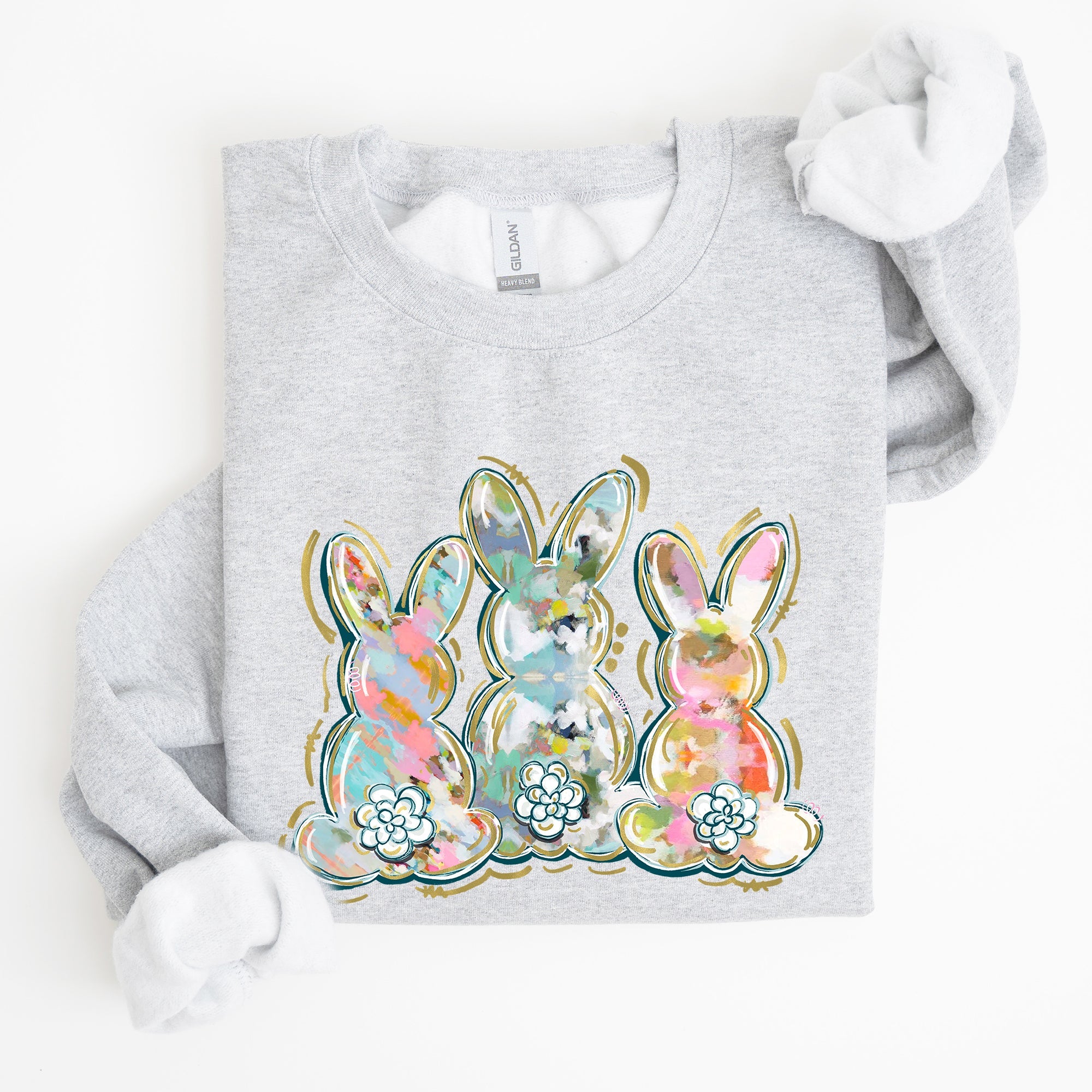 Brushstroke Easter Peter Cottontail Watercolor Festive Spring Print Graphic Sweatshirt