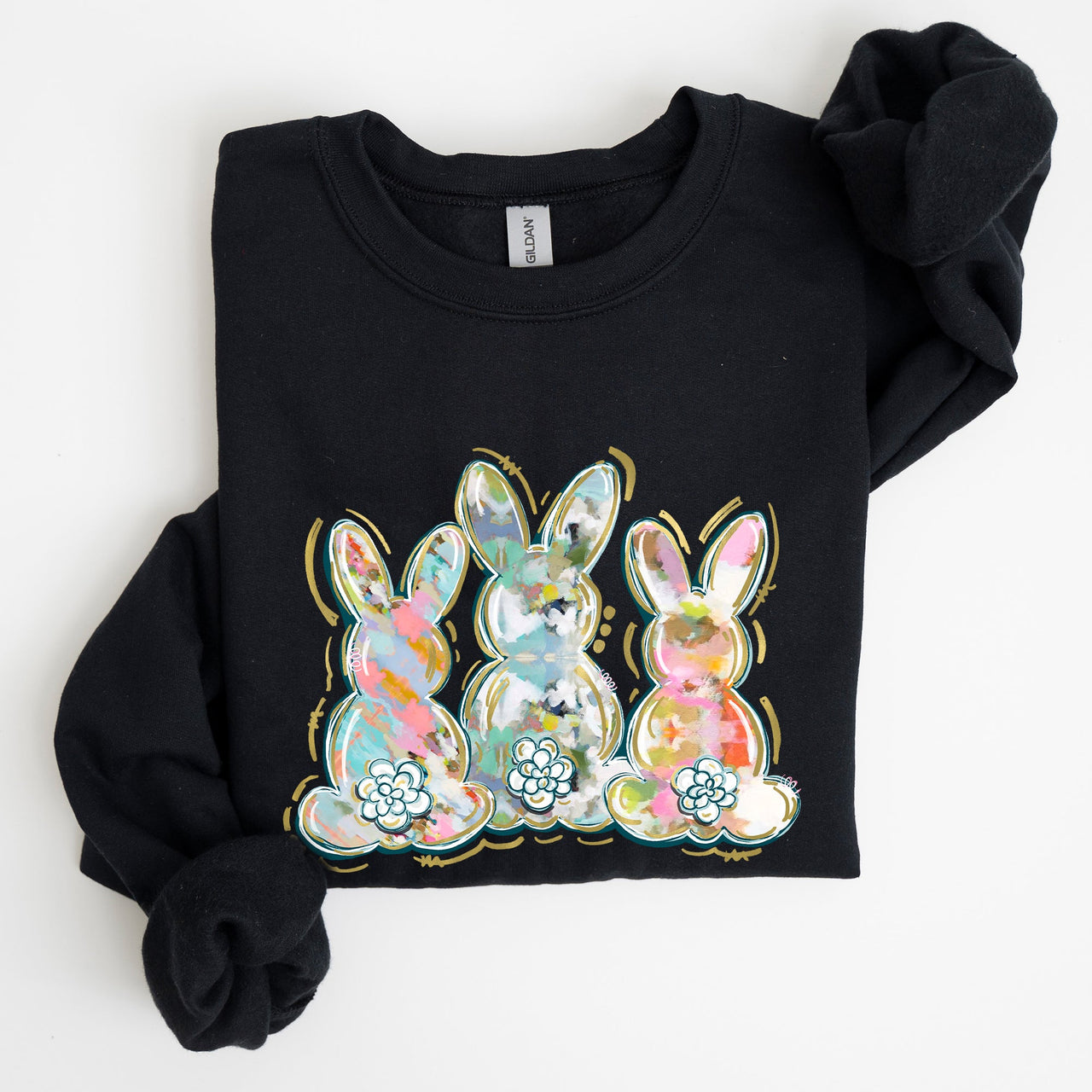 Brushstroke Easter Peter Cottontail Watercolor Festive Spring Print Graphic Sweatshirt