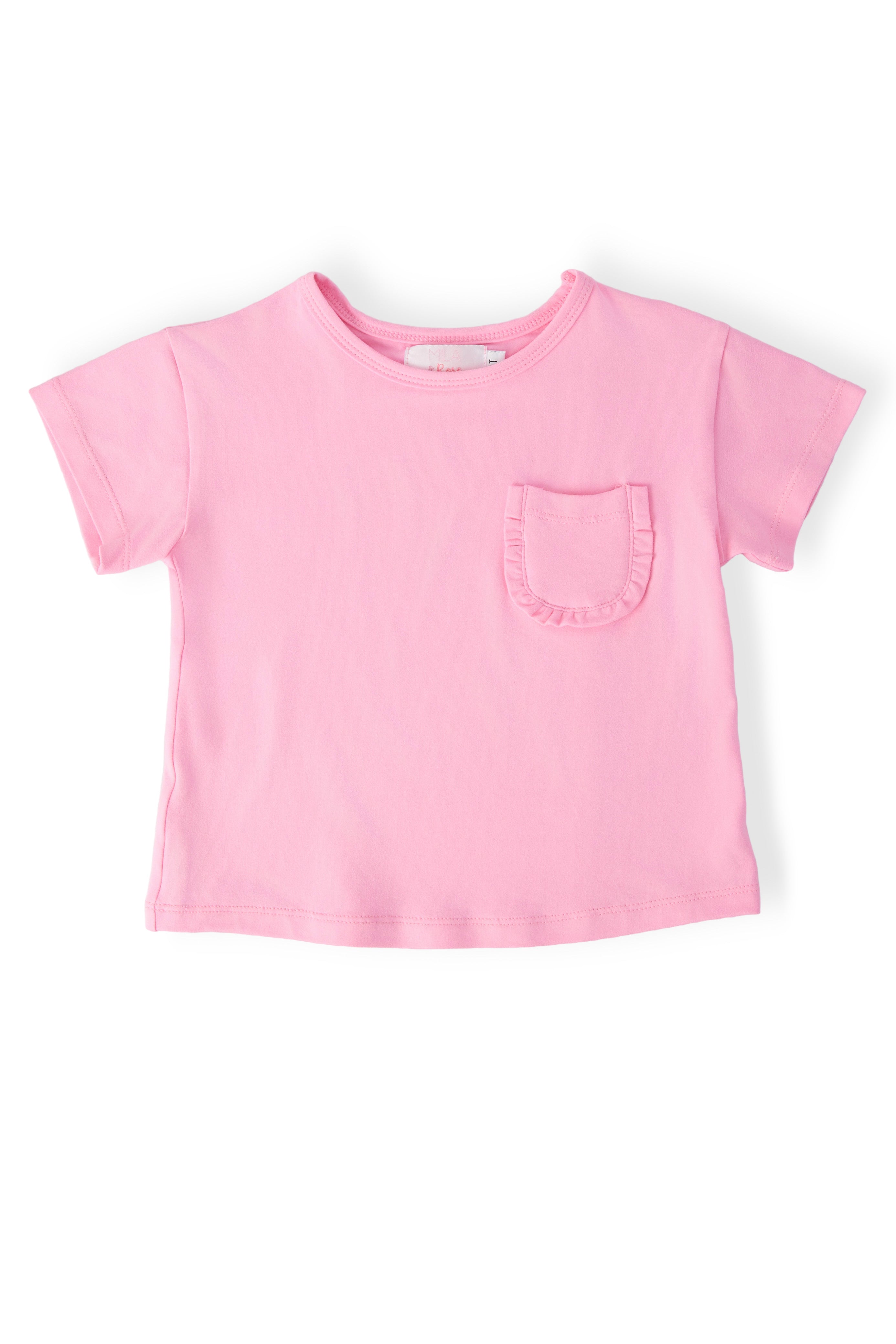 Bubblegum Pink Ruffle Pocket Tee