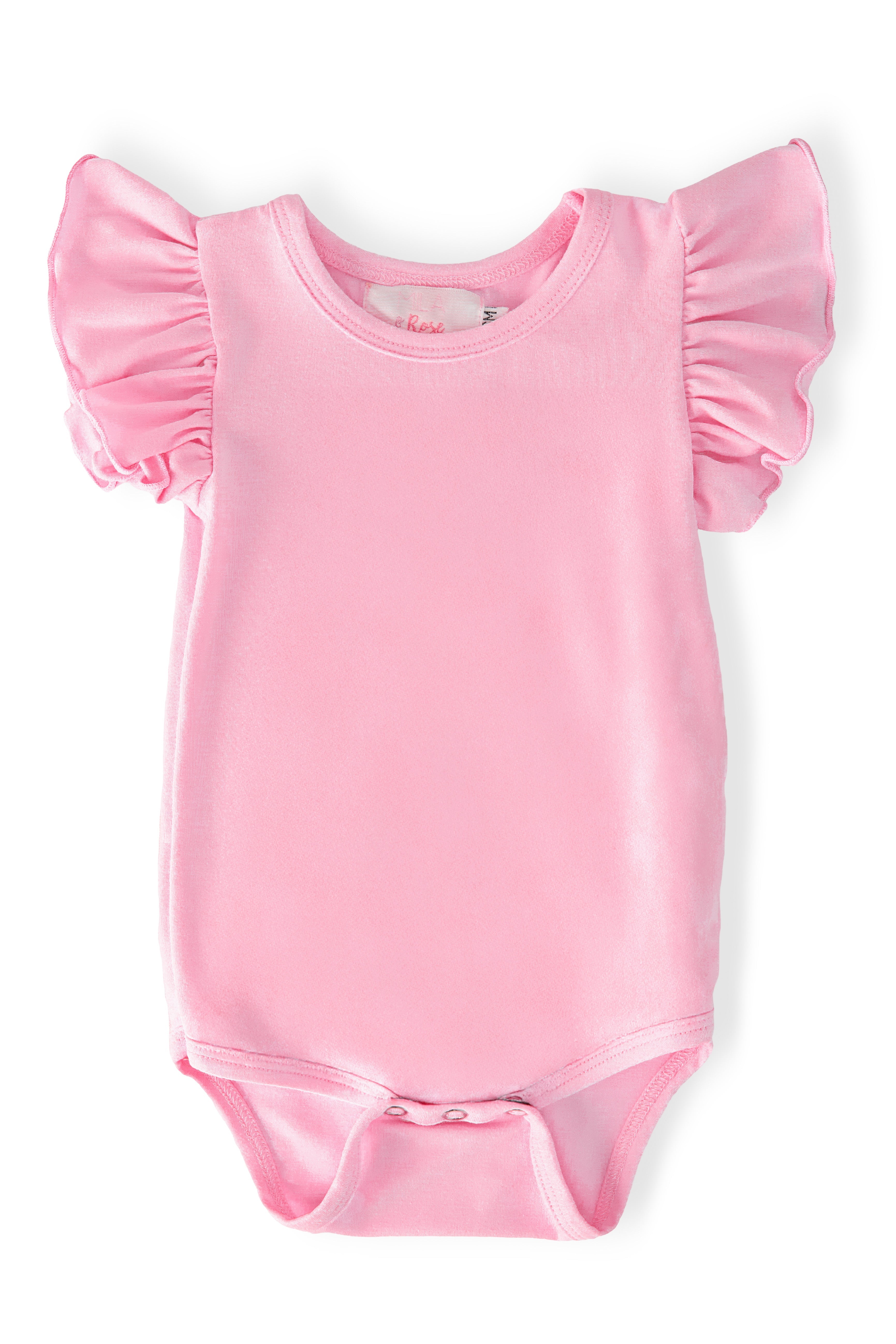 Bubblegum Pink S/S Flutter Bodysuit