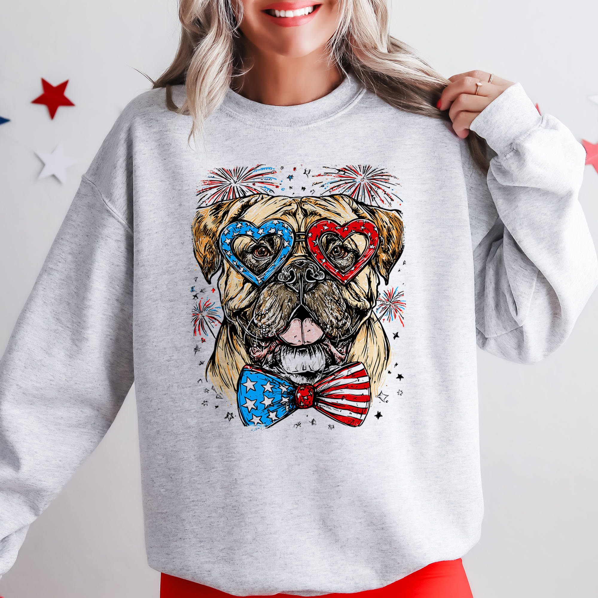 Bull Mastiff Patriotic Dog USA Pride 4th Of July American Flag Celebration Sweatshirt