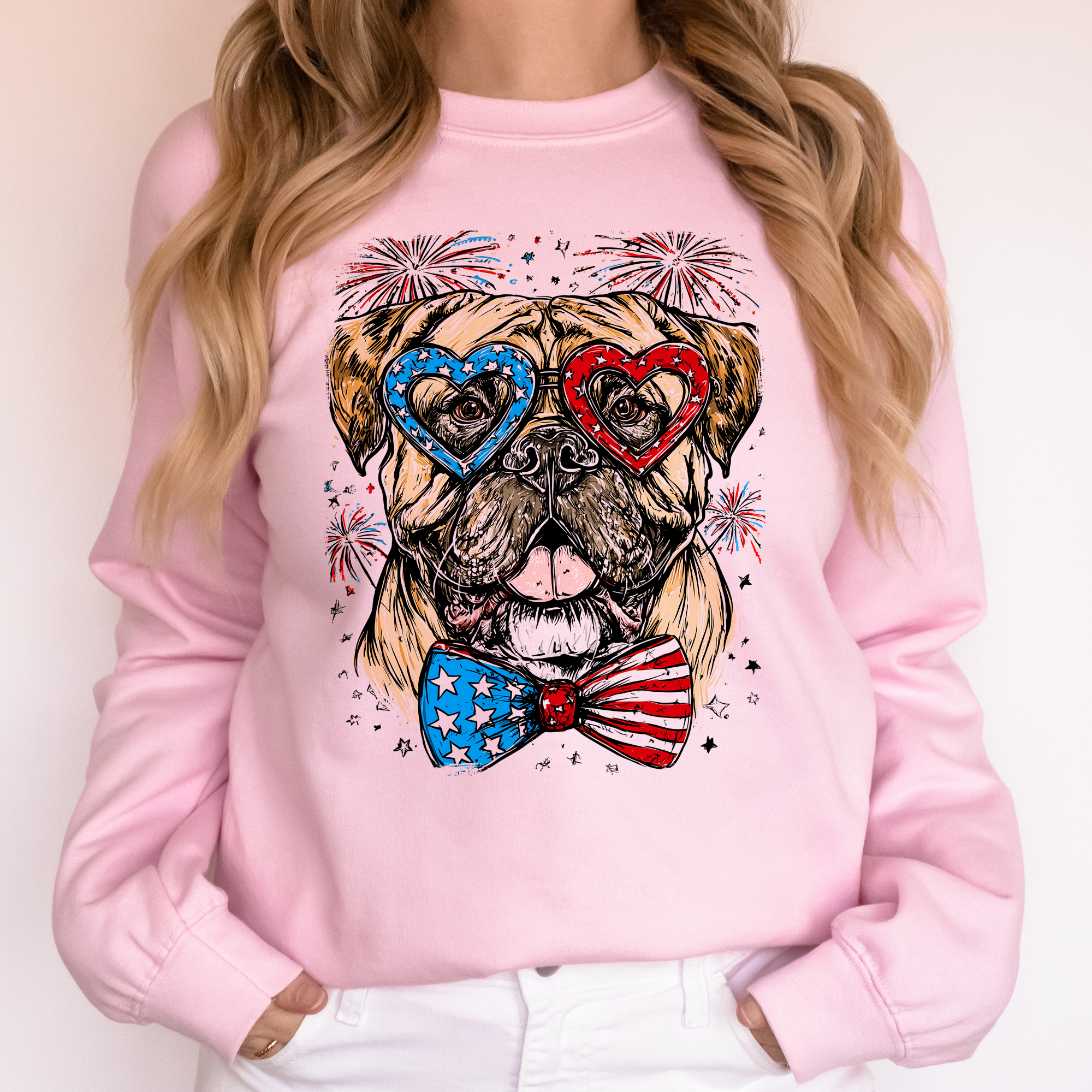 Bull Mastiff Patriotic Dog USA Pride 4th Of July American Flag Celebration Sweatshirt