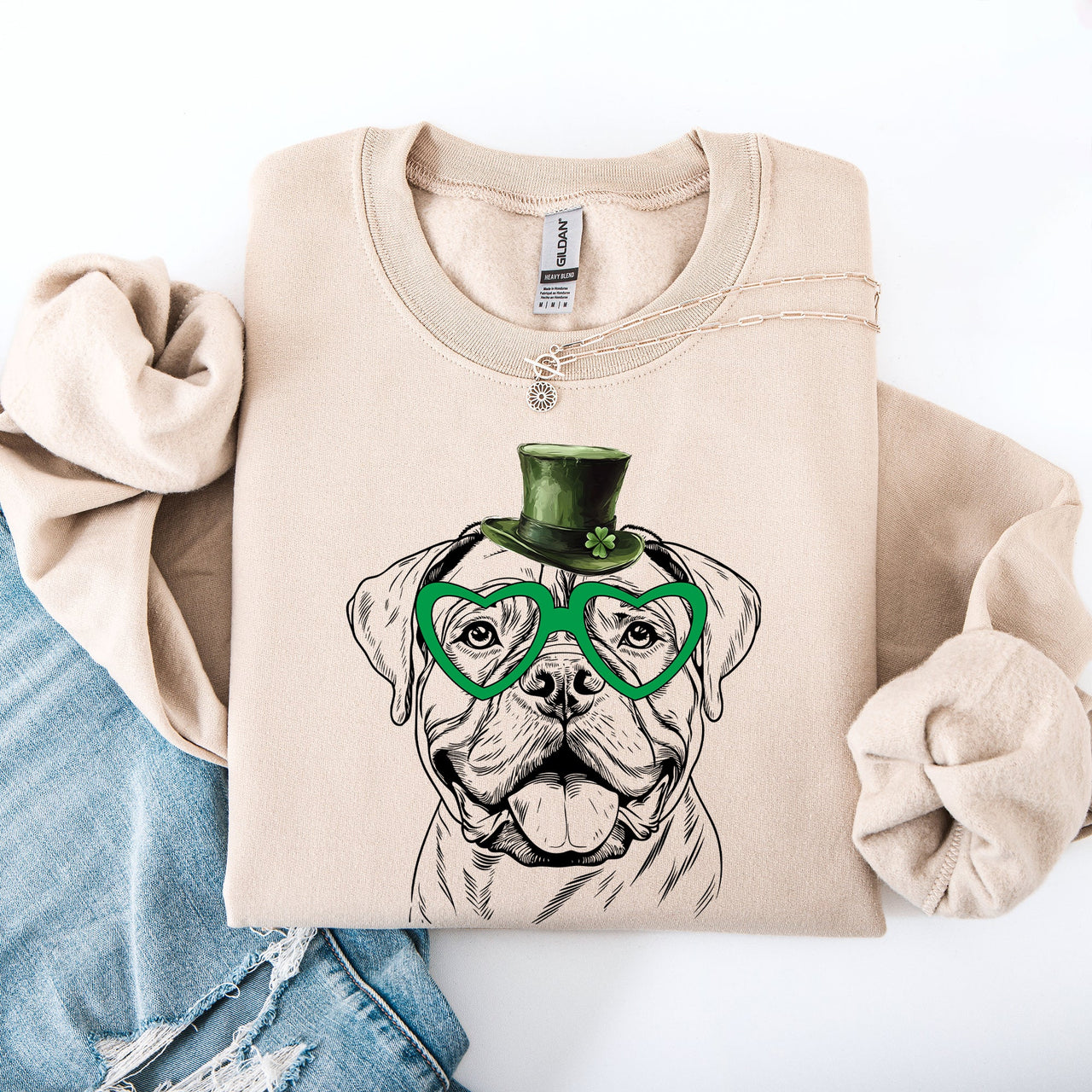 Bull Mastiff Adorable Dog St Patrick's Day Lucky Irish Graphic For Dog Lovers Sweatshirt