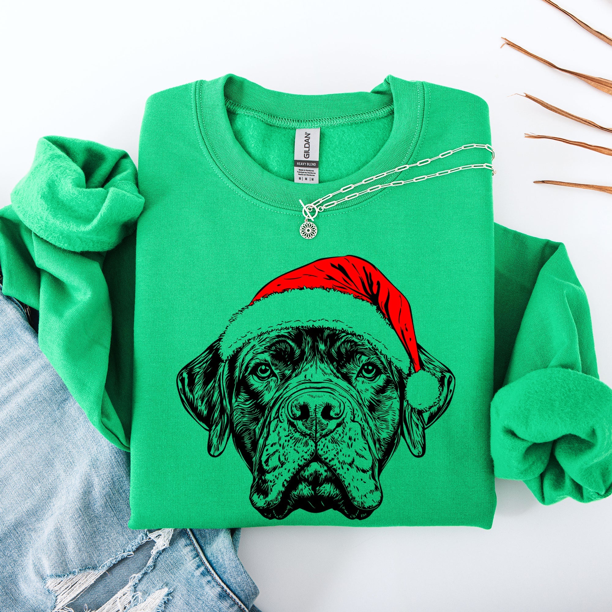 Bull Mastiff Santa Dog Christmas Lover Festive Holiday Companion For Pet Parents Sweatshirt