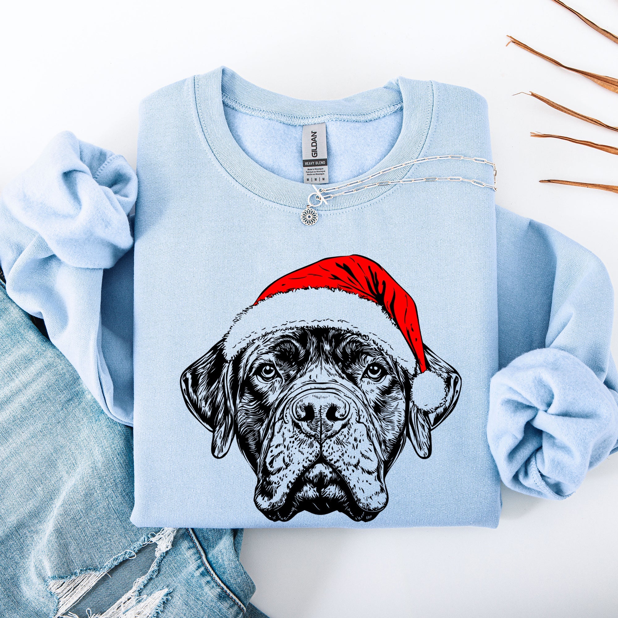 Bull Mastiff Santa Dog Christmas Lover Festive Holiday Companion For Pet Parents Sweatshirt