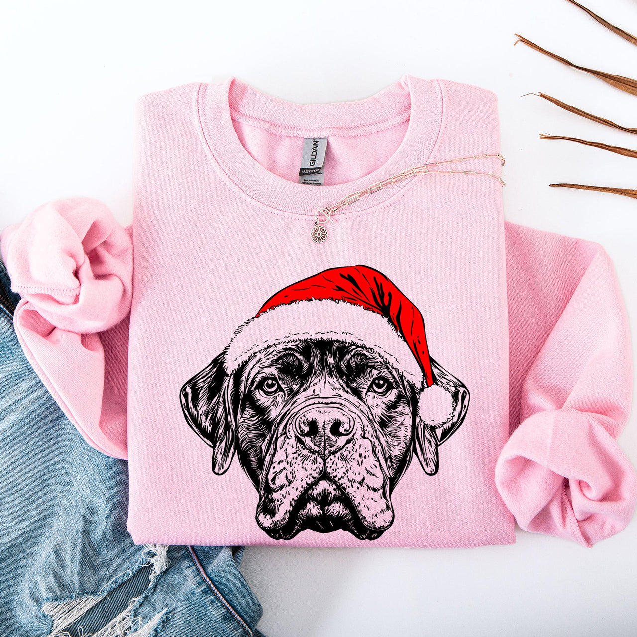 Bull Mastiff Santa Dog Christmas Lover Festive Holiday Companion For Pet Parents Sweatshirt