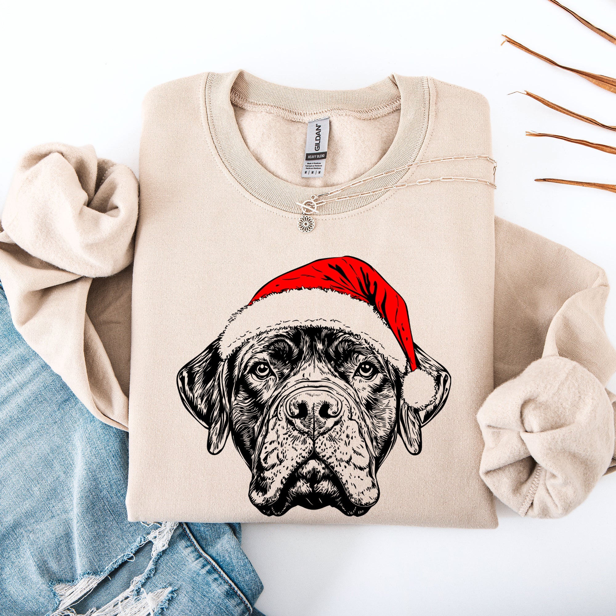 Bull Mastiff Santa Dog Christmas Lover Festive Holiday Companion For Pet Parents Sweatshirt