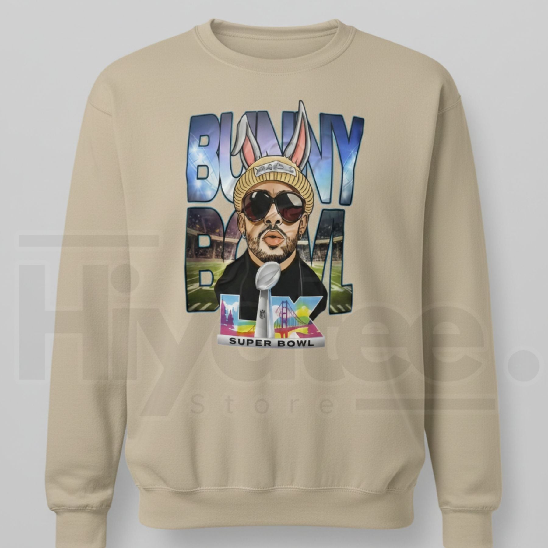 Bunny Bowl Super Bowl Sweatshirt: Retro Game Day Football Bunny Crewneck