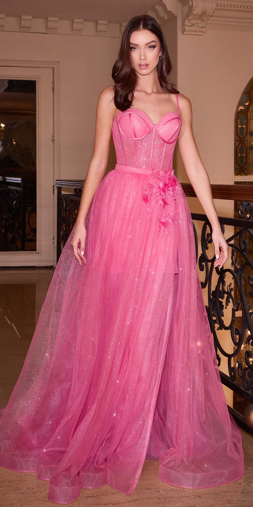 Ladivine CB146 Short Prom Dress With Removable Overskirt