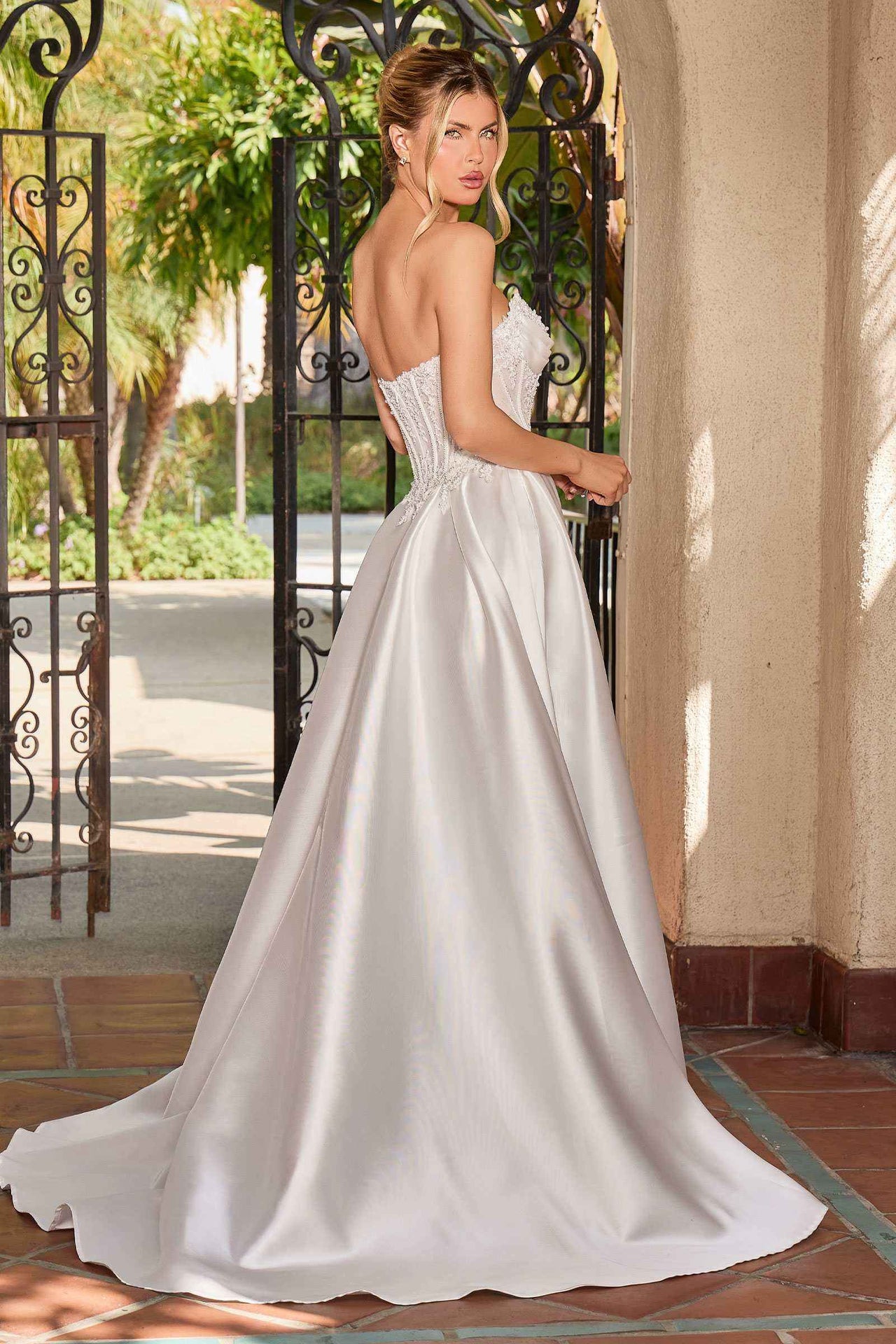 Ladivine CC511W Strapless A-Line Off White Bridal Gown