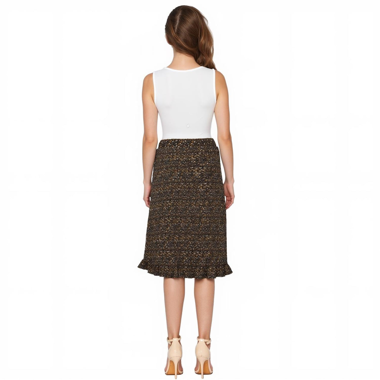 Pleione Women's High Waisted Pleated Midi Skirt