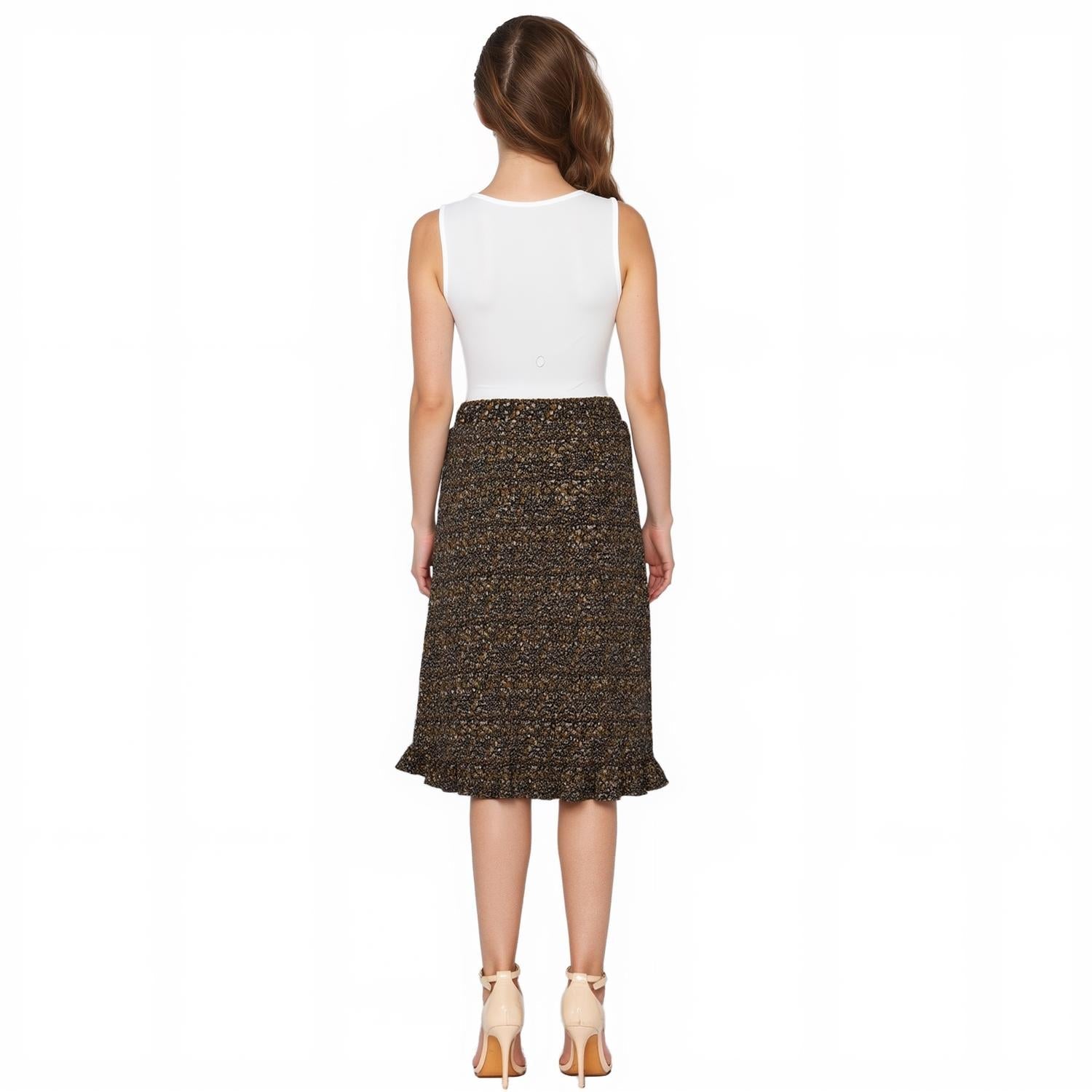 Pleione Women's High Waisted Pleated Midi Skirt