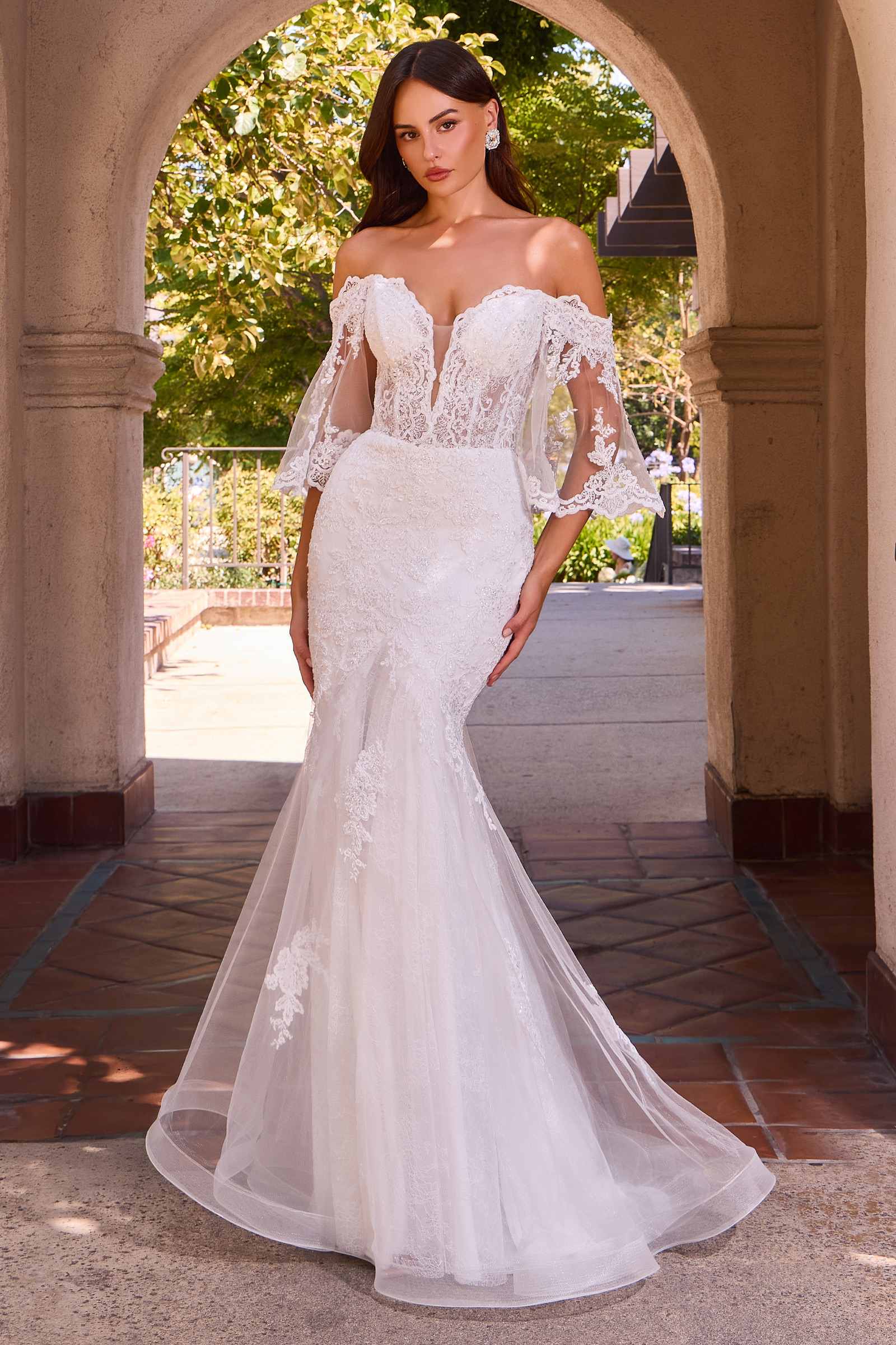 Ladivine CD659W Off Shoulder Mermaid Wedding Gown