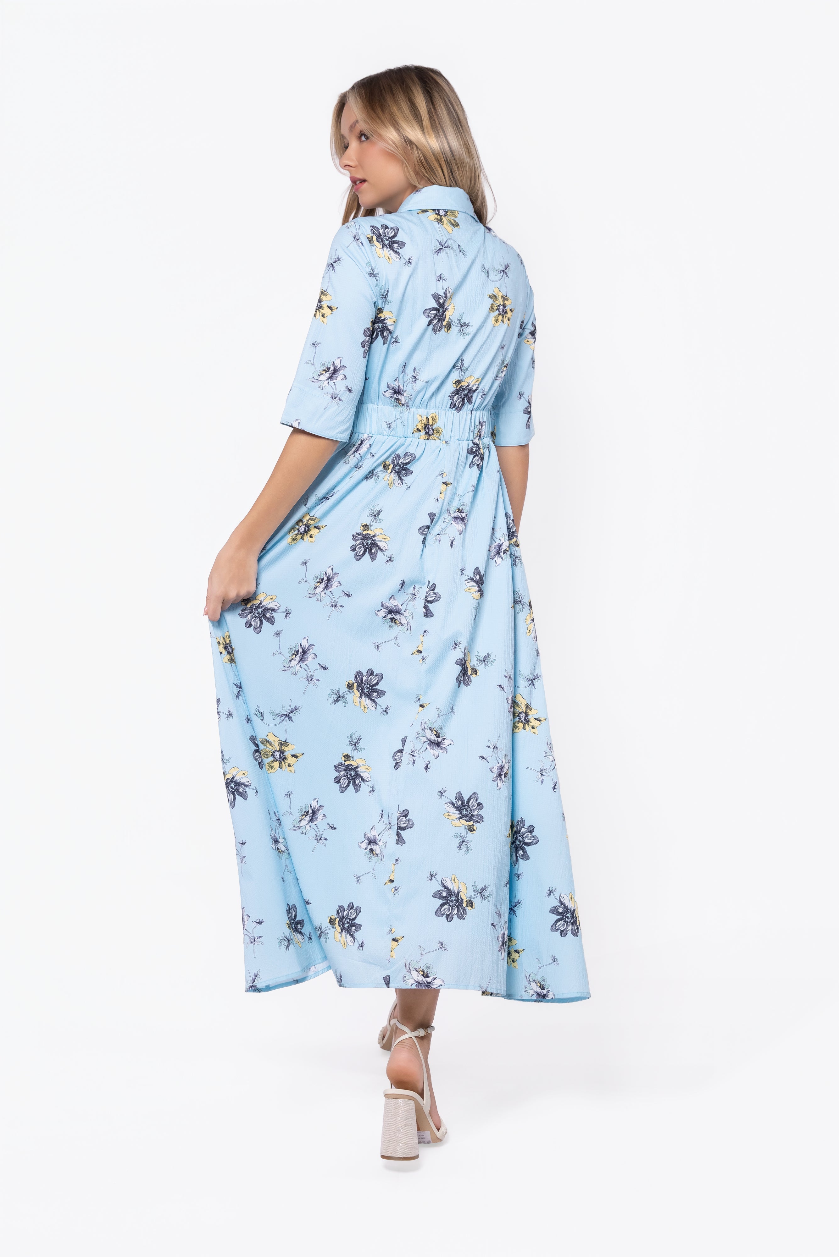 Anika Dress (Blue Flower)