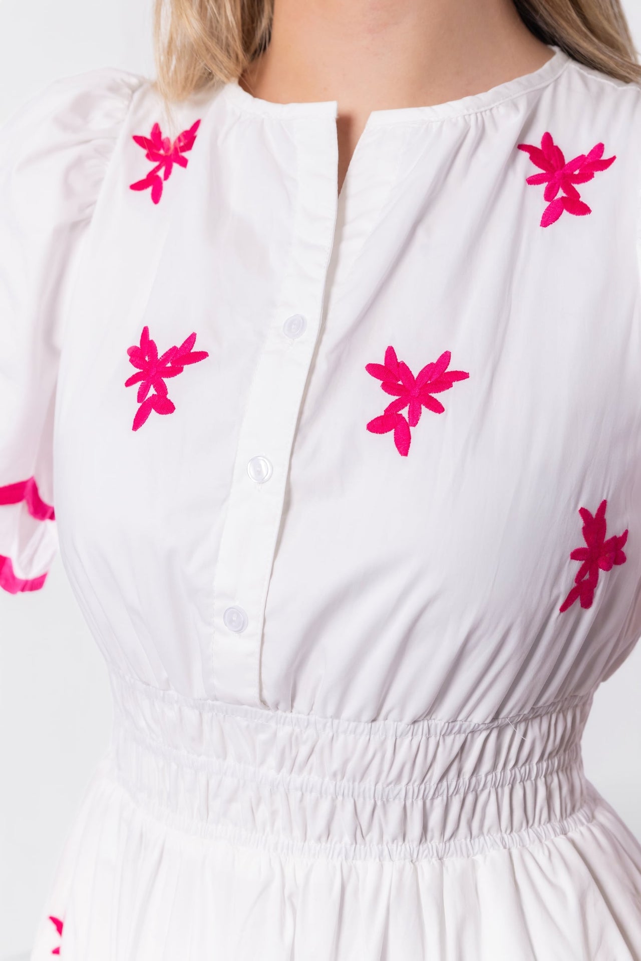Estelle Dress (White Pink)
