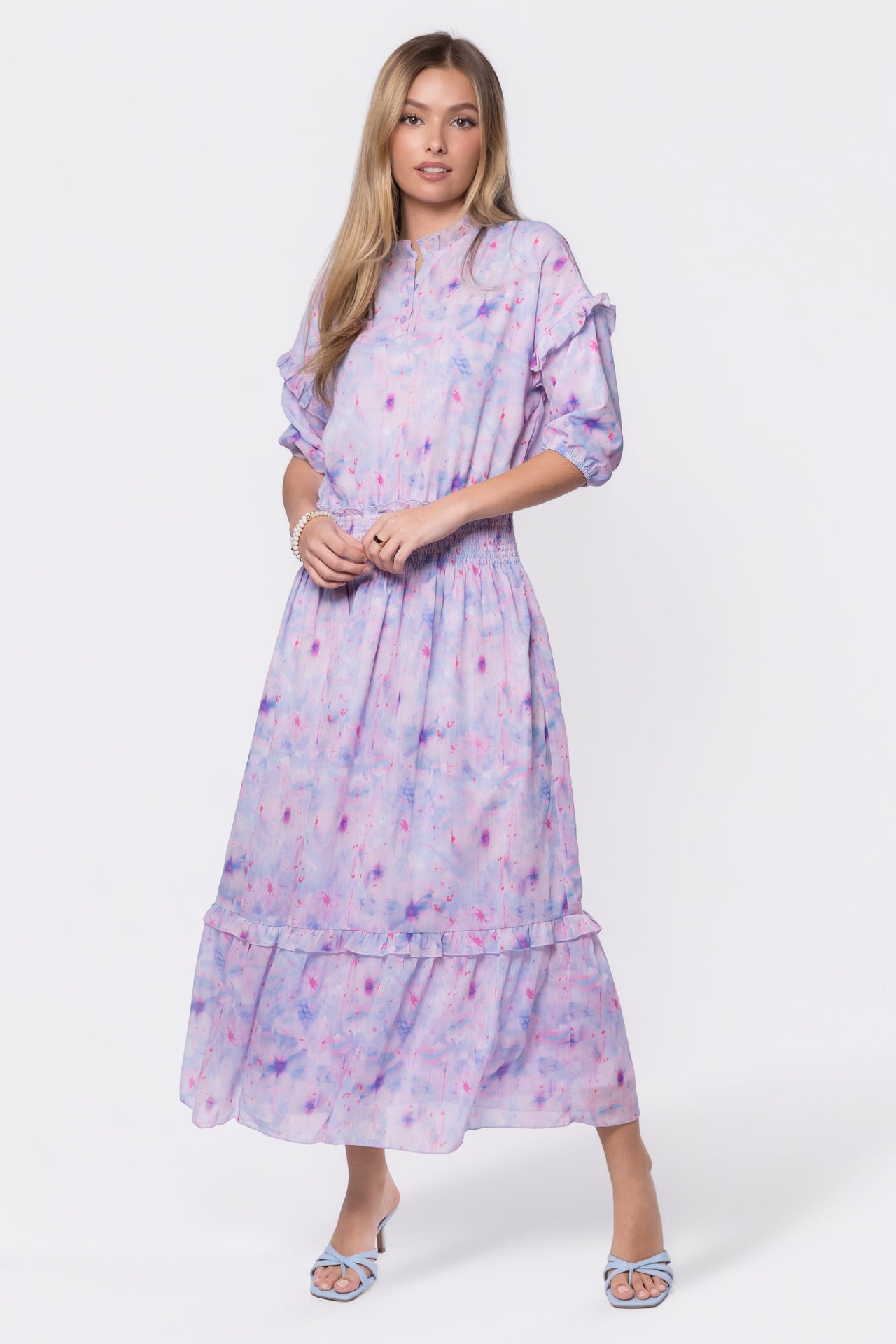 Victoria Dress (Blue Pink)