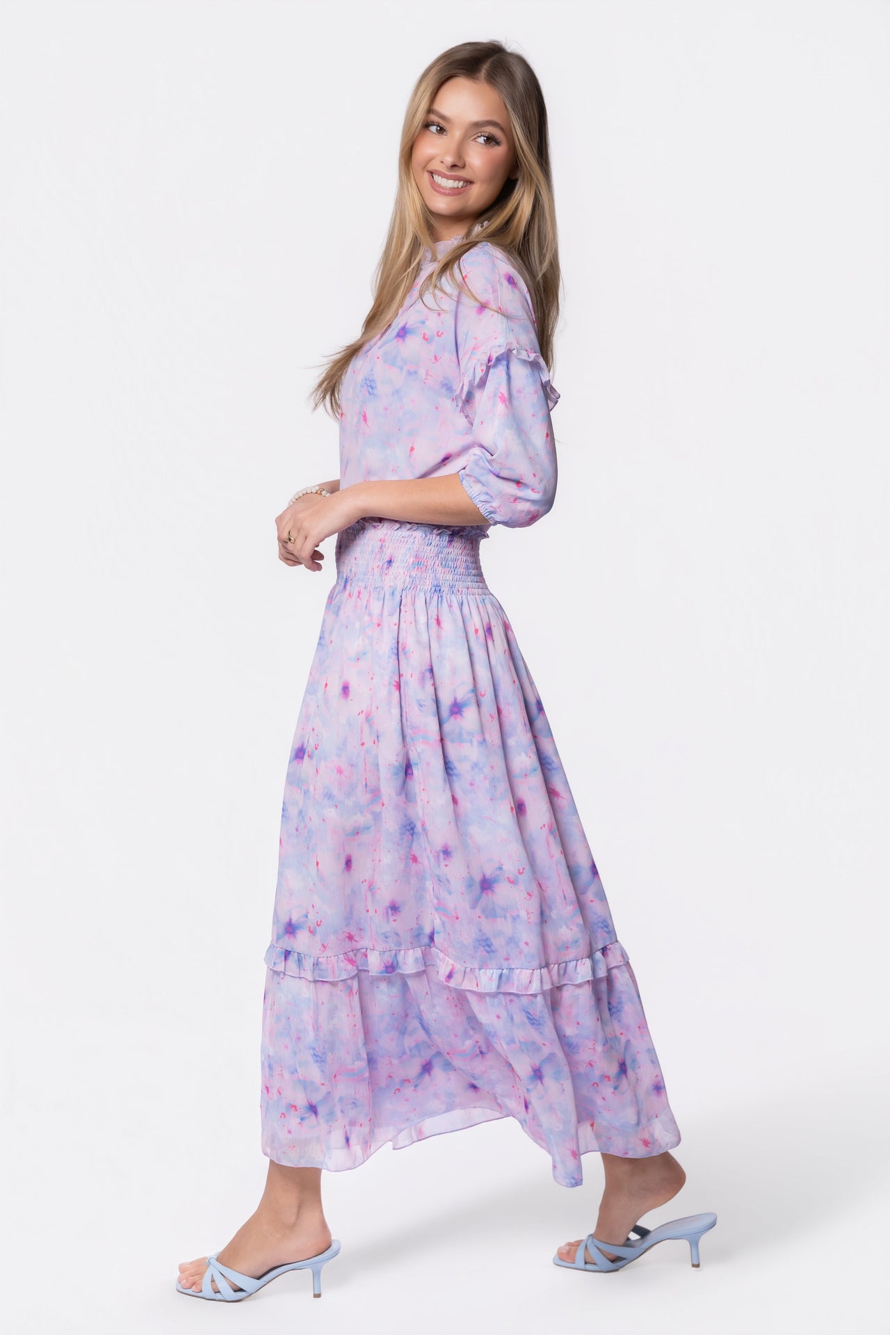 Victoria Dress (Blue Pink)