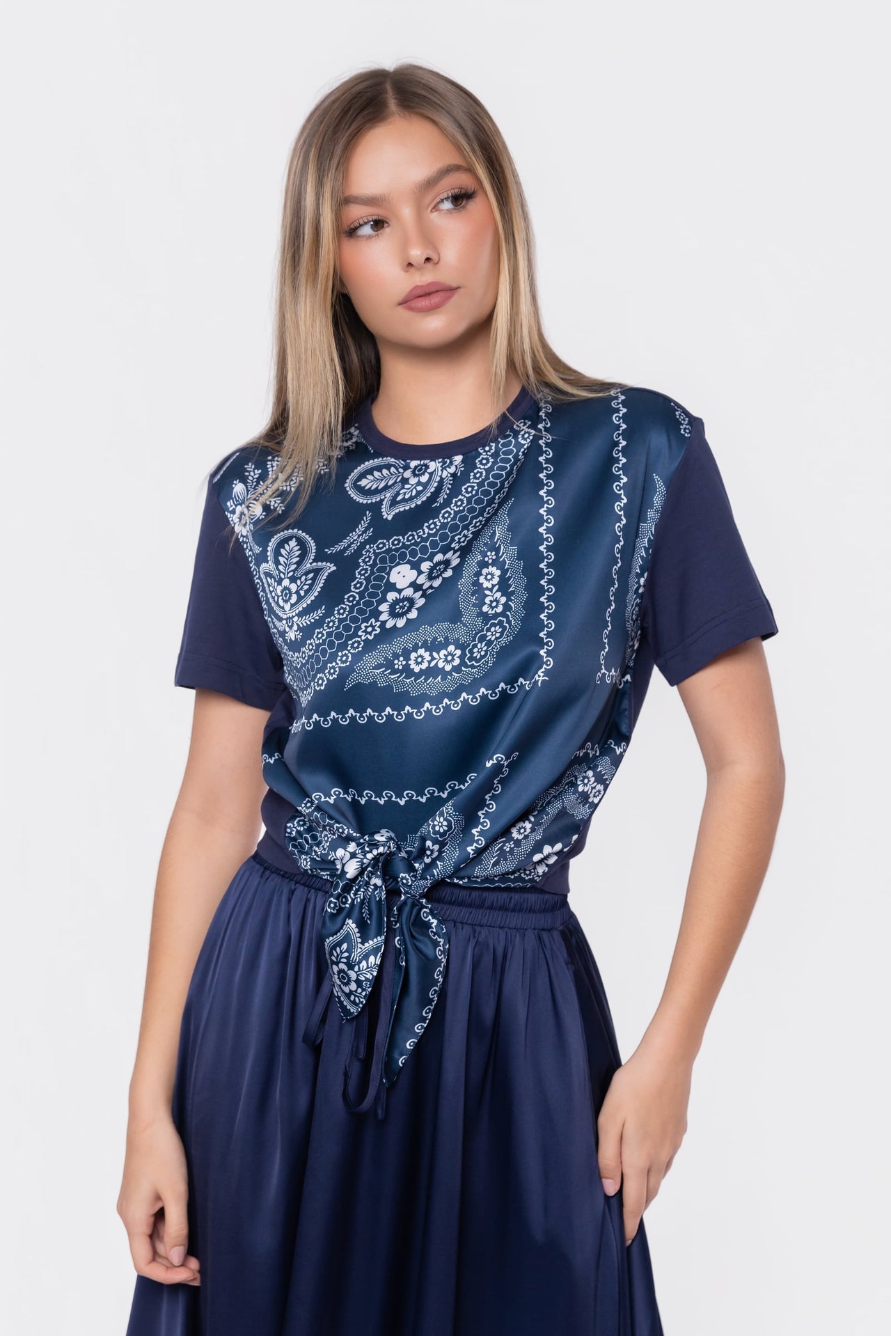 Edie Top (Navy/Navy Pattern)