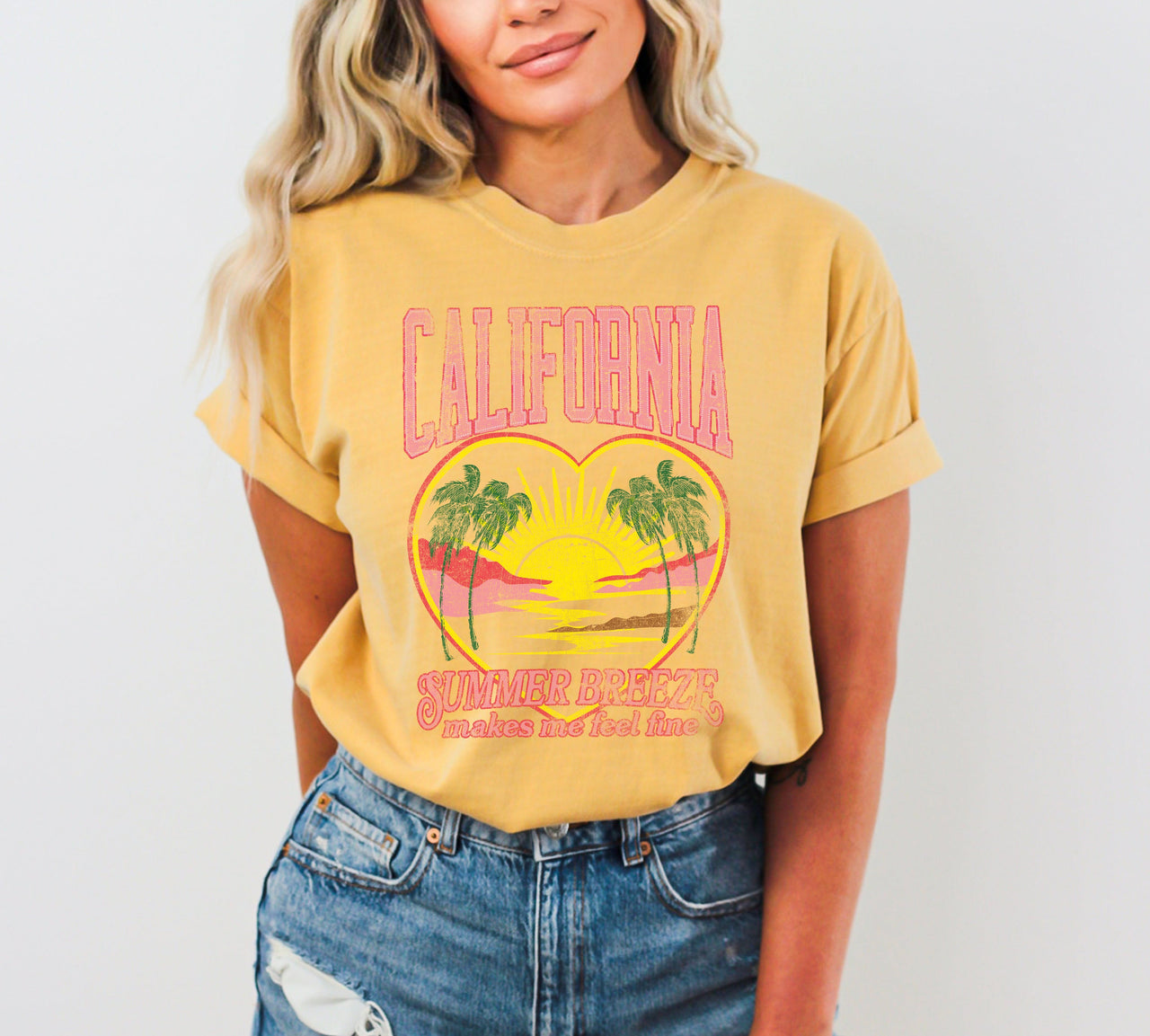 California Summer Breeze Love Beach Vibes Sunset Hot Girl Summer Fun In The Sun Comfort Colors Tee