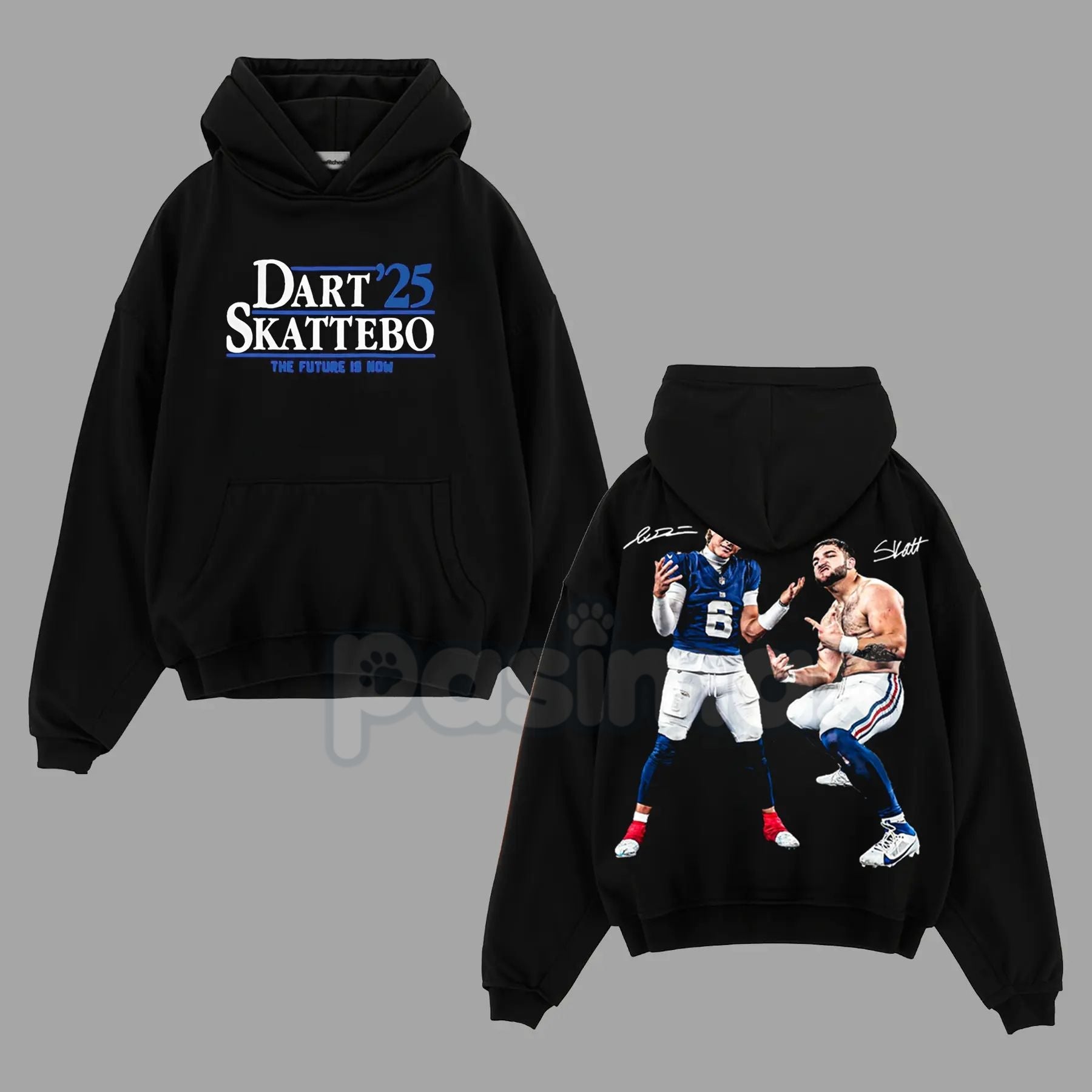 Cam Skattebo & Jaxson Dart Giants Nation Outfit V2 Cotton Hoodie – College Football Fan Pullover, Unisex Game Day Apparel