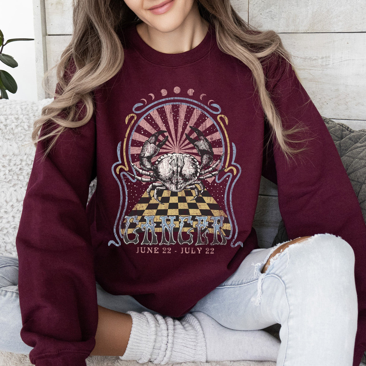Cancer Zodiac Astrology Horoscope Sign Sweatshirt For Astrology Lovers Cozy Cotton Blend
