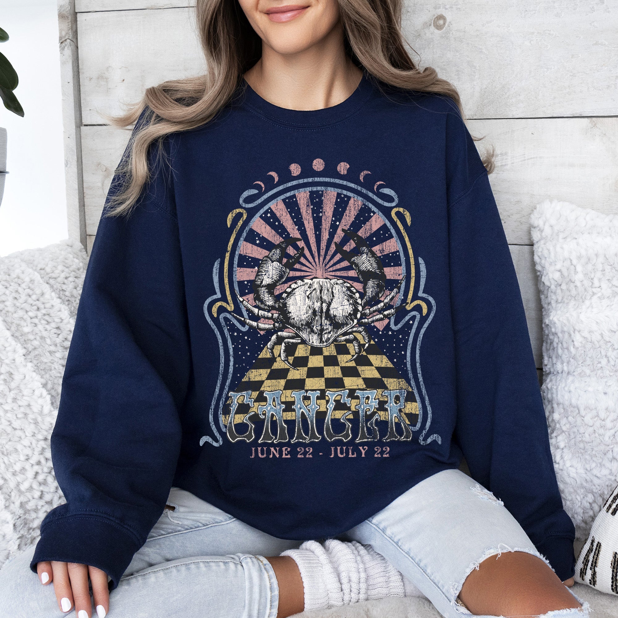 Cancer Zodiac Astrology Horoscope Sign Sweatshirt For Astrology Lovers Cozy Cotton Blend
