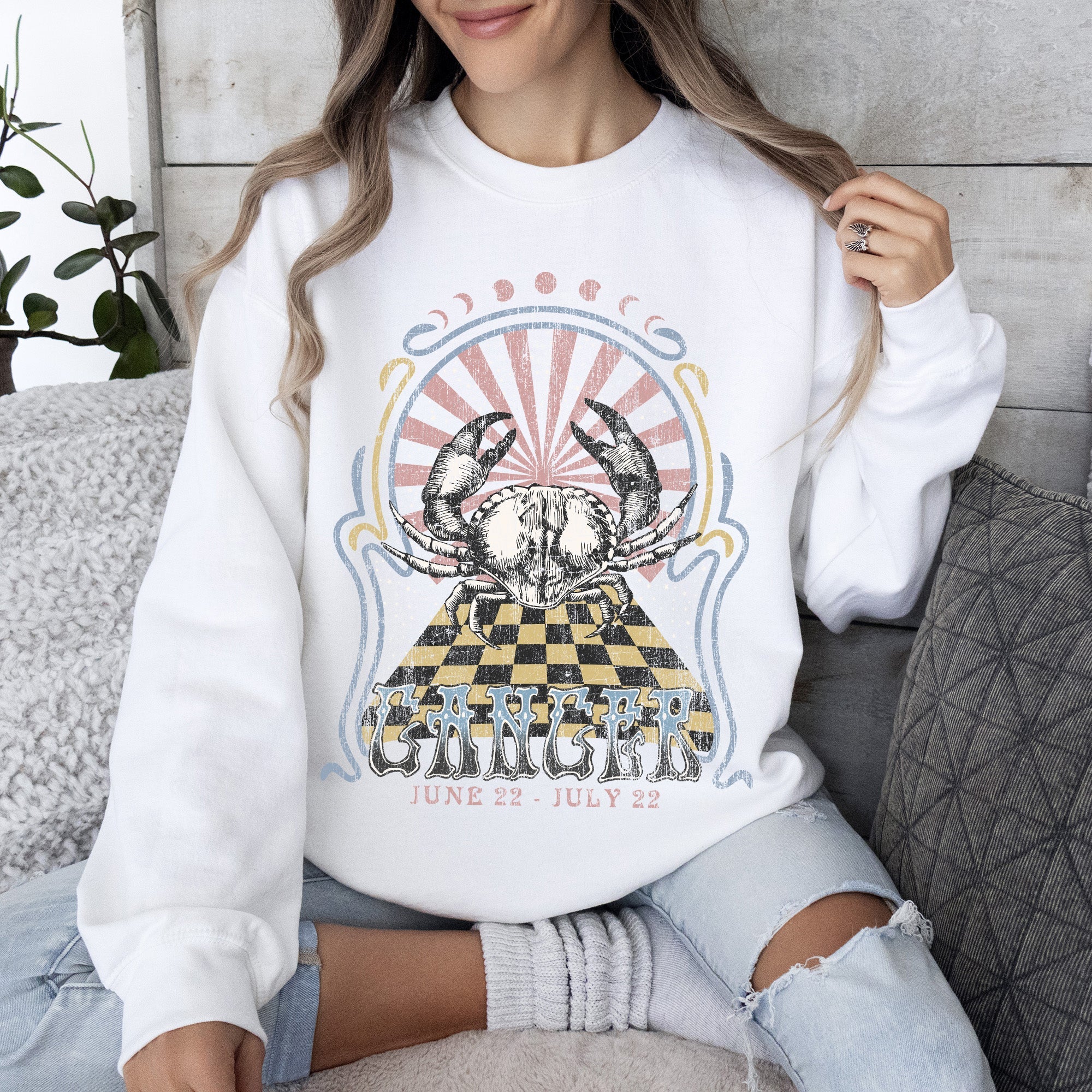 Cancer Zodiac Astrology Horoscope Sign Sweatshirt For Astrology Lovers Cozy Cotton Blend