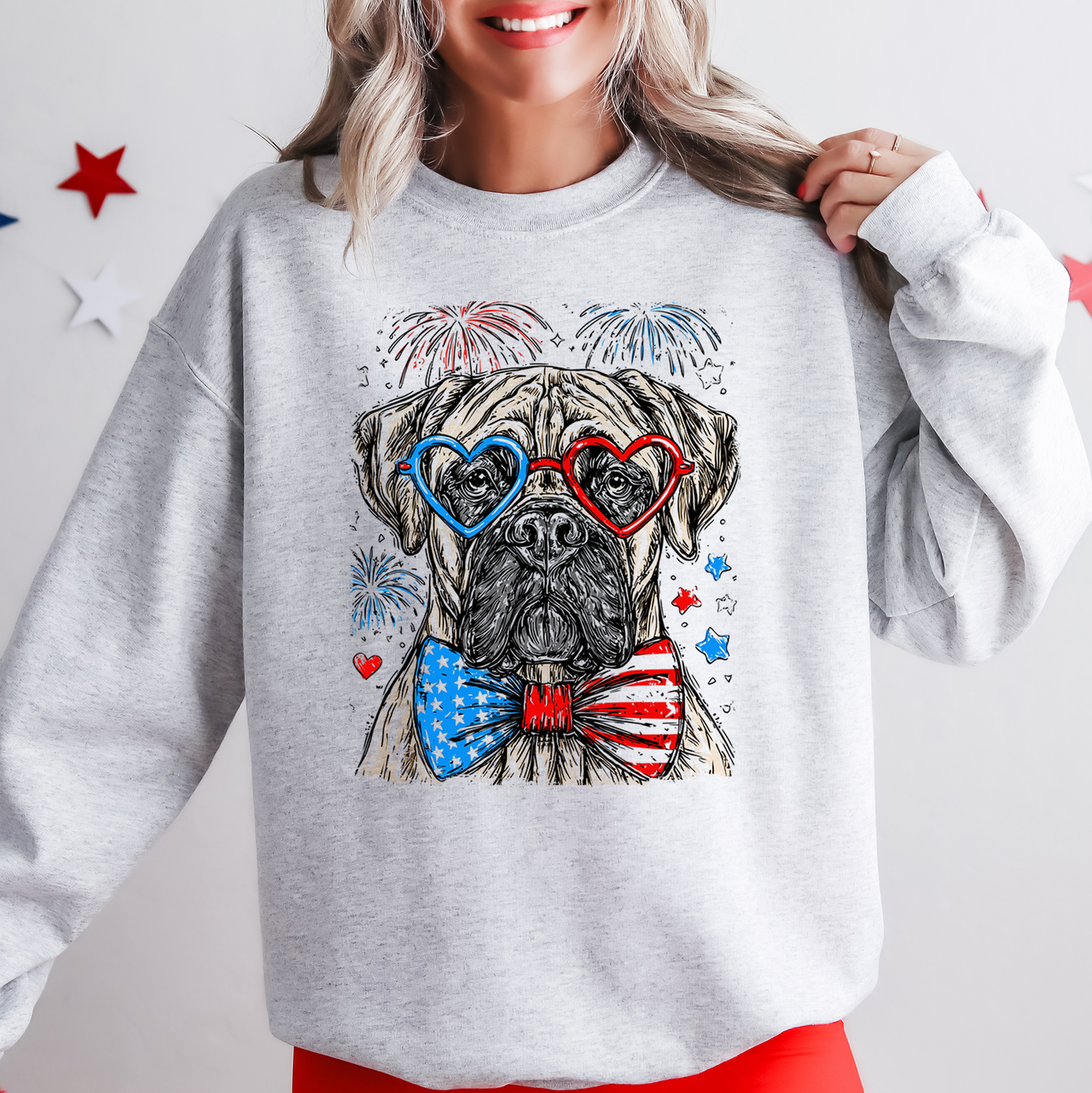 Cane Corso Patriotic Dog USA Flag Emblem And American Pride Americana Graphic Design Sweatshirt