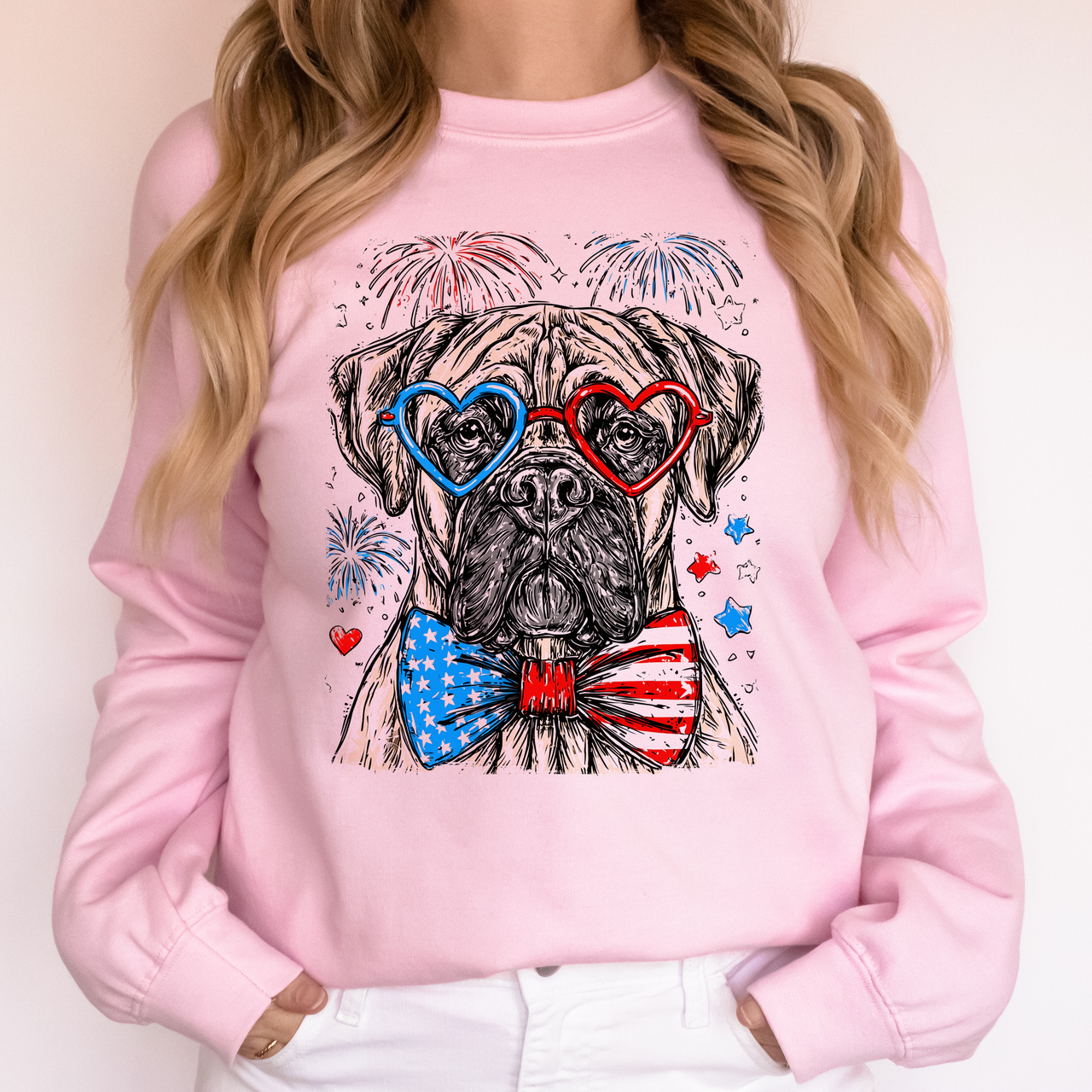Cane Corso Patriotic Dog USA Flag Emblem And American Pride Americana Graphic Design Sweatshirt