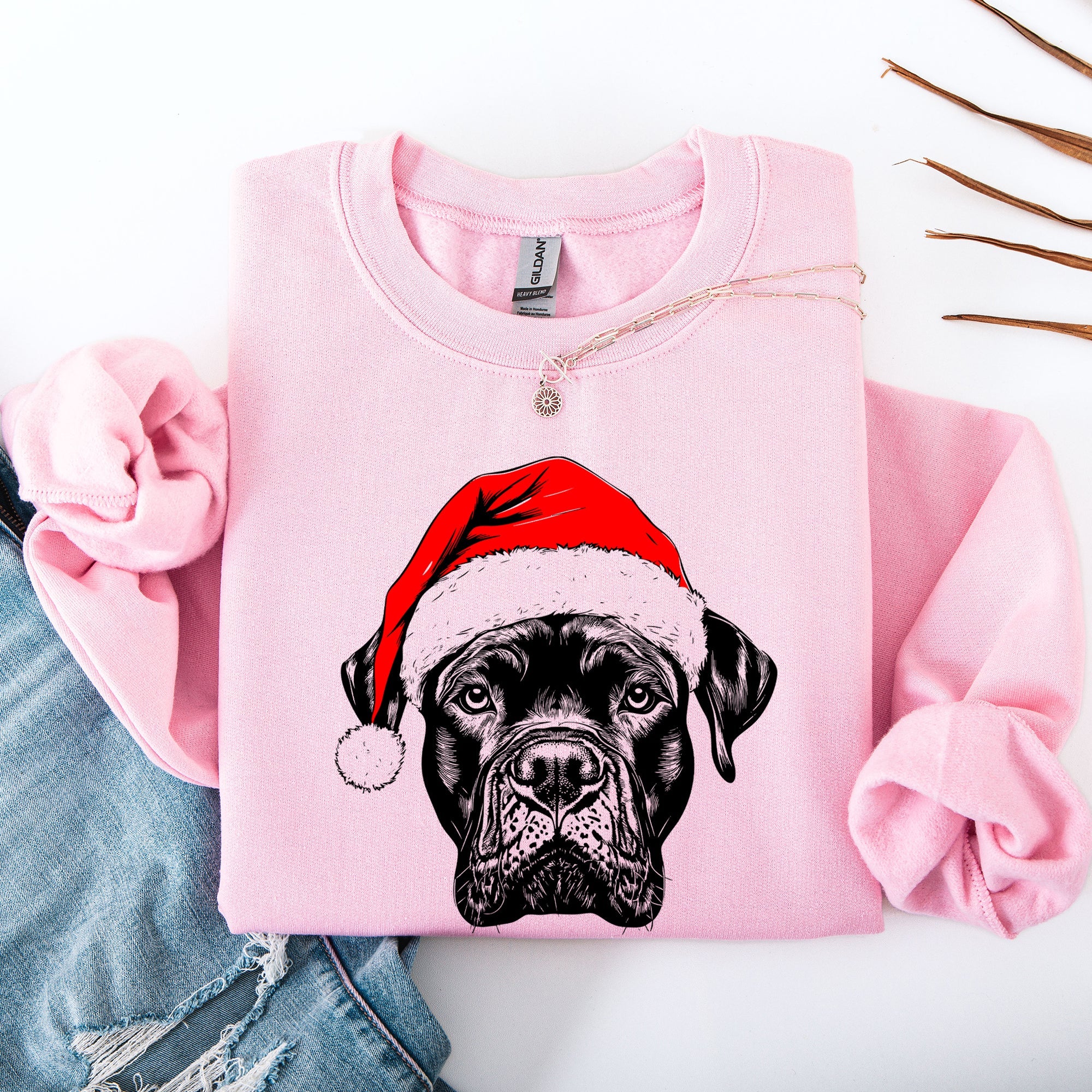 Cane Corso Santa Claus Christmas Dog Lover Portrait Deluxe Edition Graphic Sweatshirt