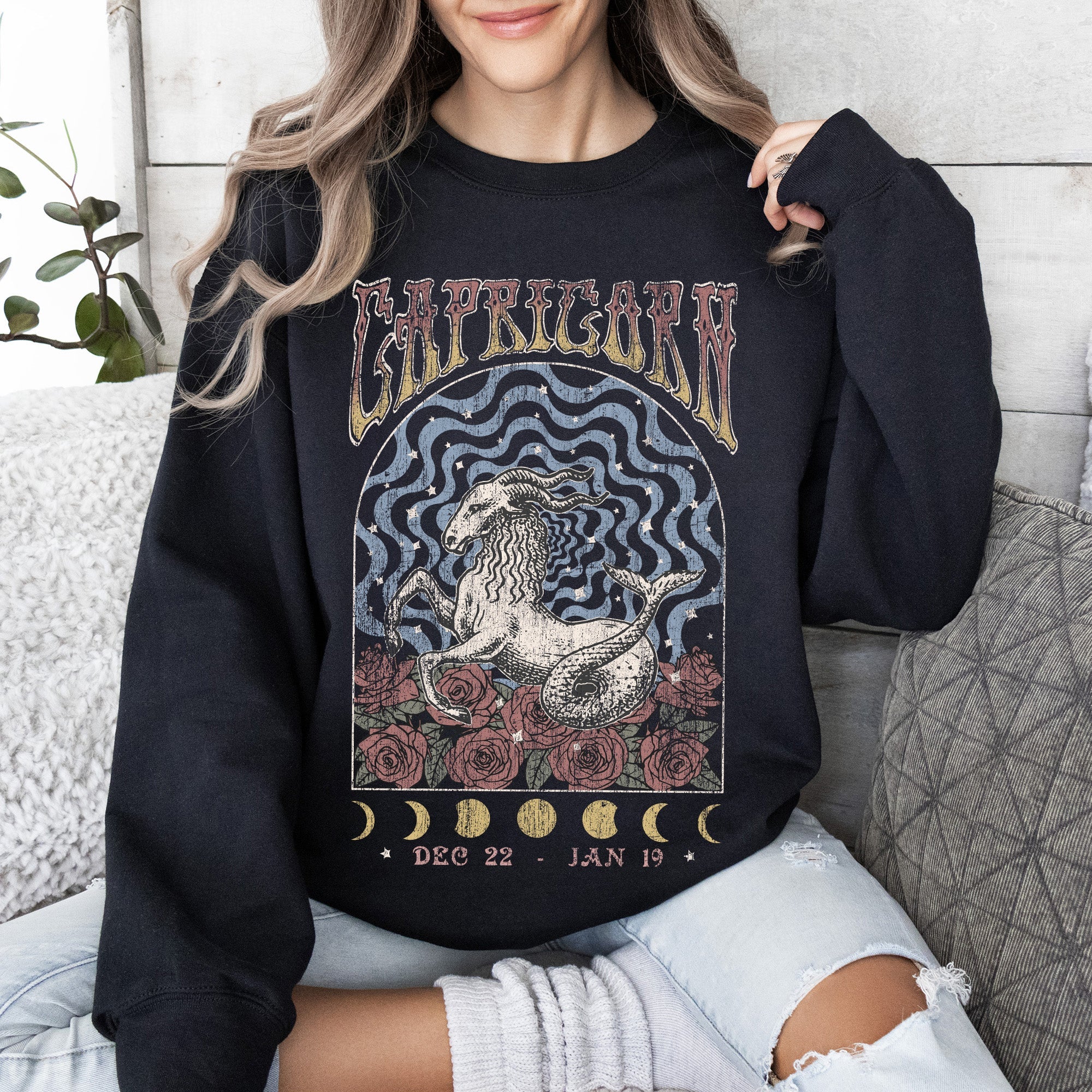 Capricorn Zodiac Astrology Horoscope Celestial Sign Classic Cozy Comfort Sweatshirt