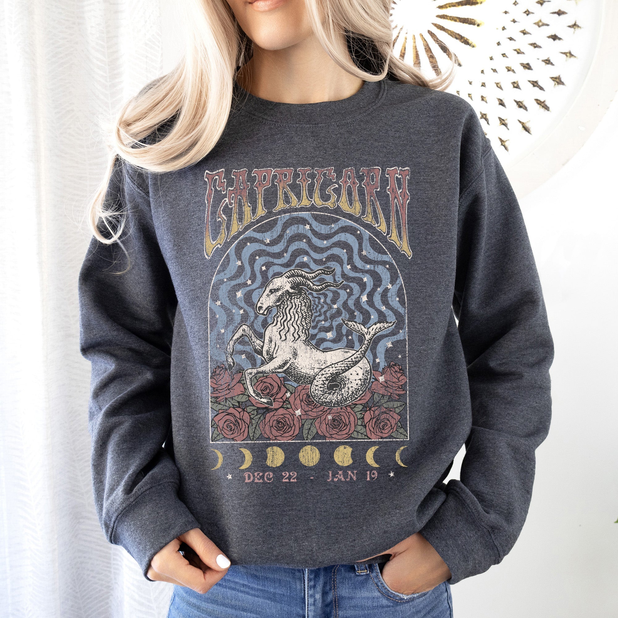 Capricorn Zodiac Astrology Horoscope Celestial Sign Classic Cozy Comfort Sweatshirt