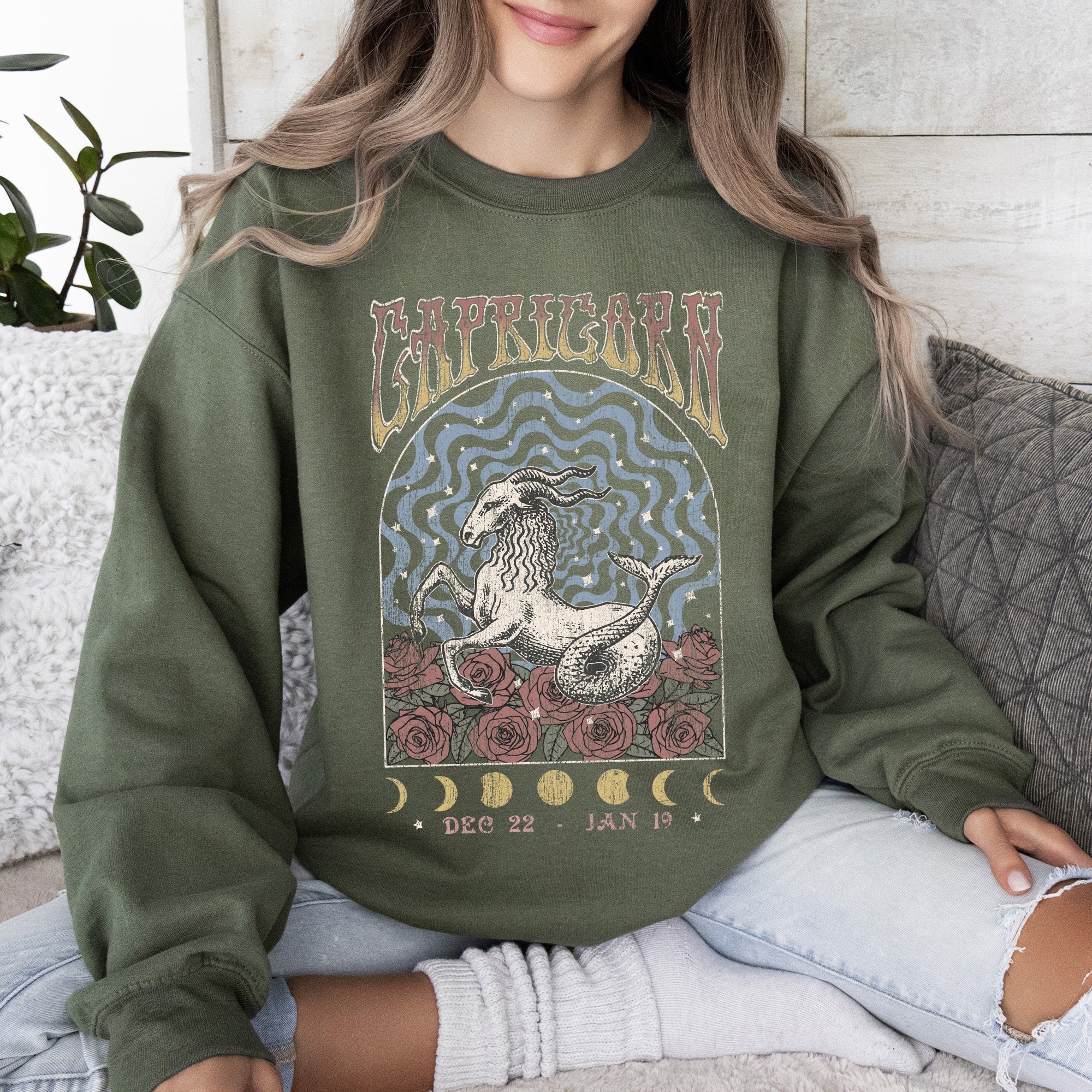 Capricorn Zodiac Astrology Horoscope Celestial Sign Classic Cozy Comfort Sweatshirt