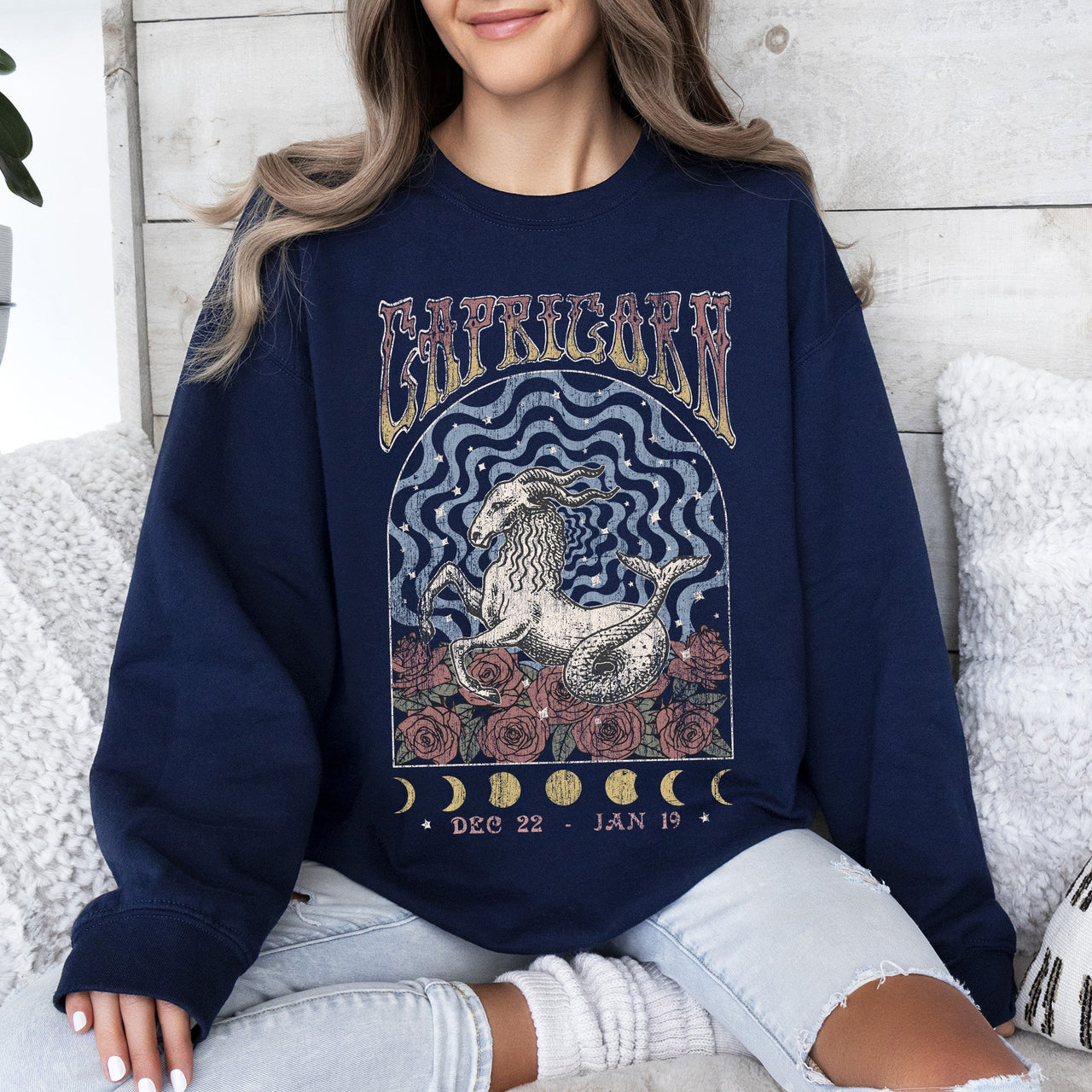 Capricorn Zodiac Astrology Horoscope Celestial Sign Classic Cozy Comfort Sweatshirt