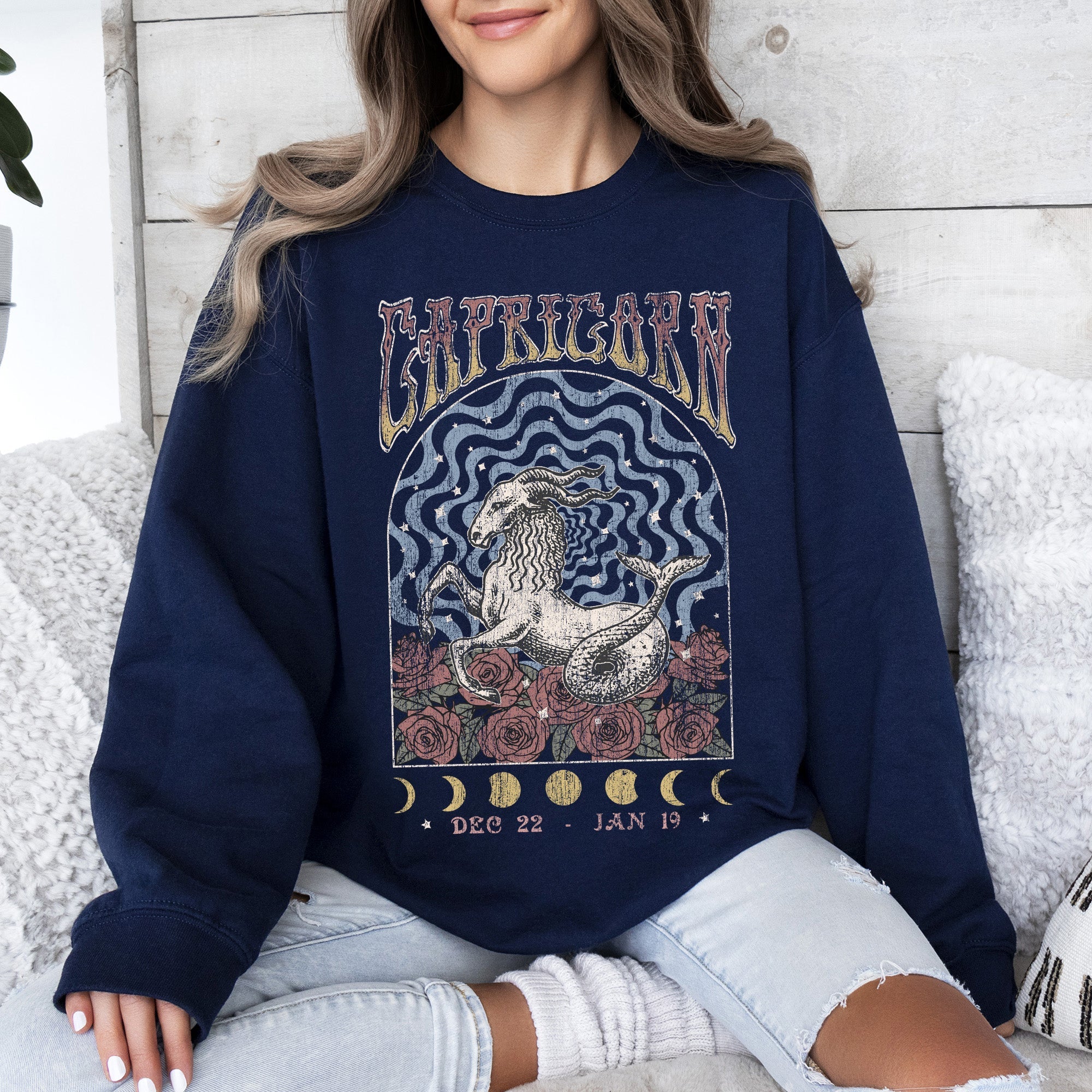 Capricorn Zodiac Astrology Horoscope Celestial Sign Classic Cozy Comfort Sweatshirt