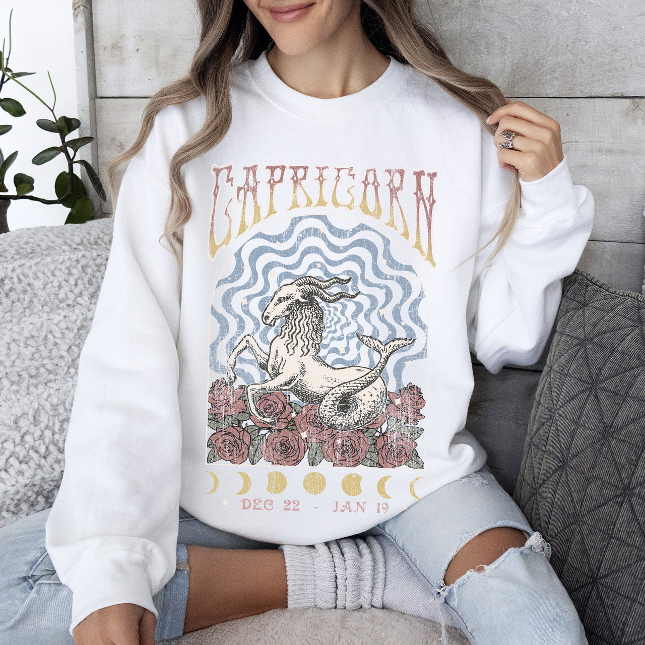 Capricorn Zodiac Astrology Horoscope Celestial Sign Classic Cozy Comfort Sweatshirt