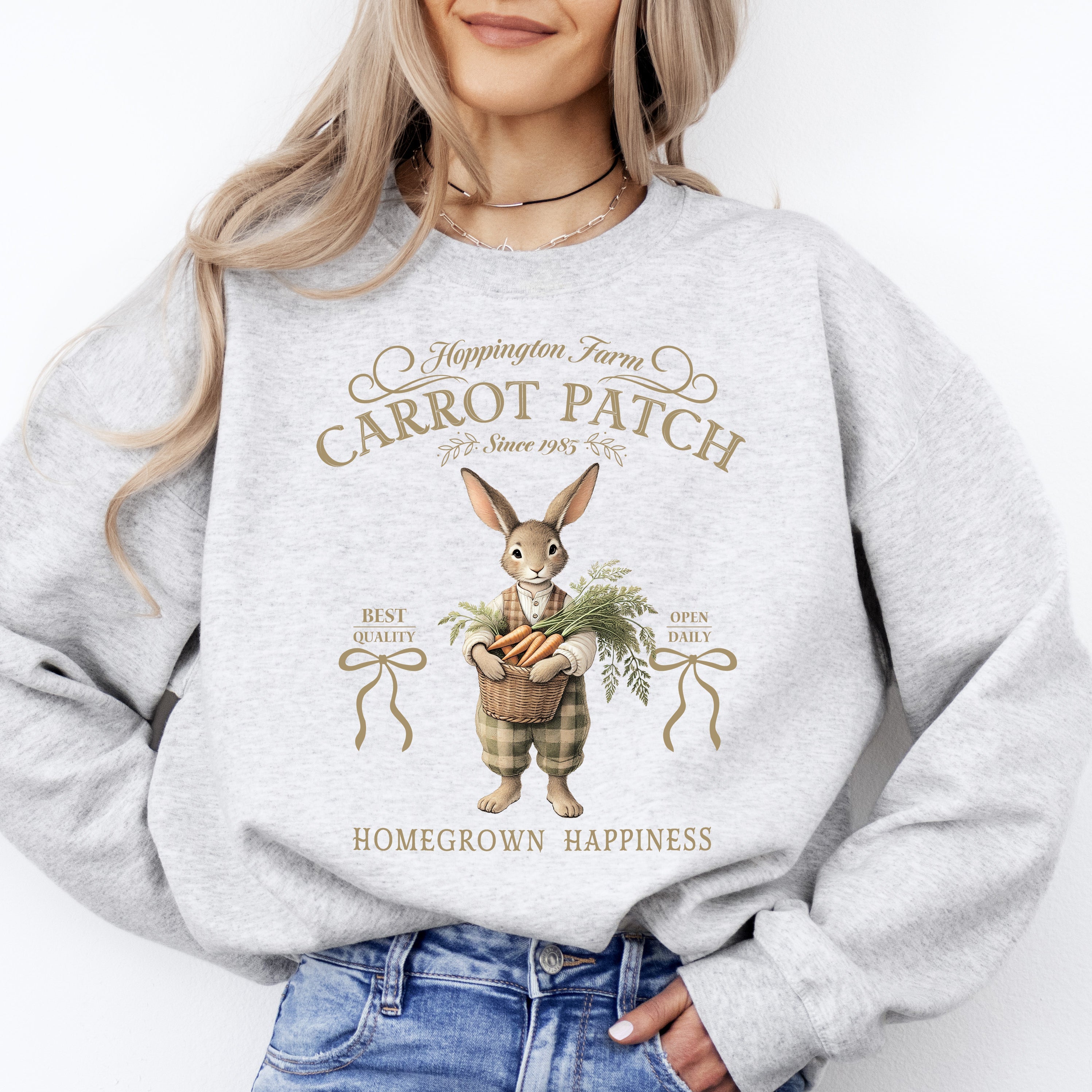 Carrot Patch Adorable Easter Bunny Jesus Rabbit Holiday Festive Family Joy Sweatshirt