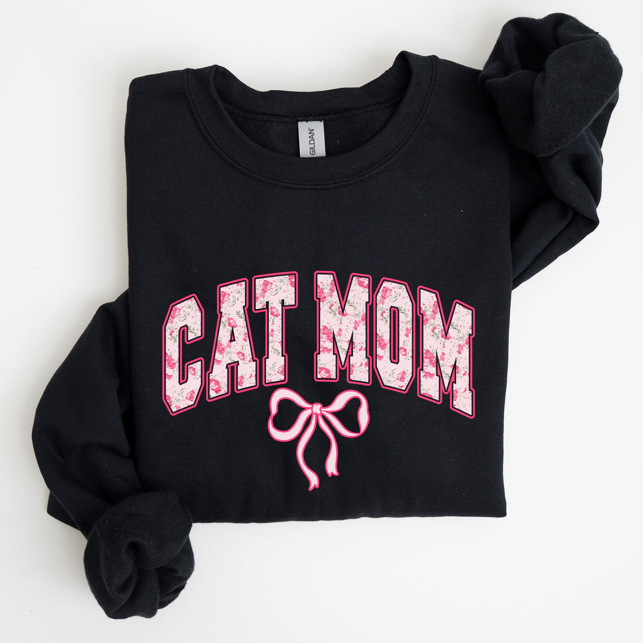 Cat Mom Coquette Pink Bows Trend Girly Soft Girl Era Design Graphic Chic Sweatshirt