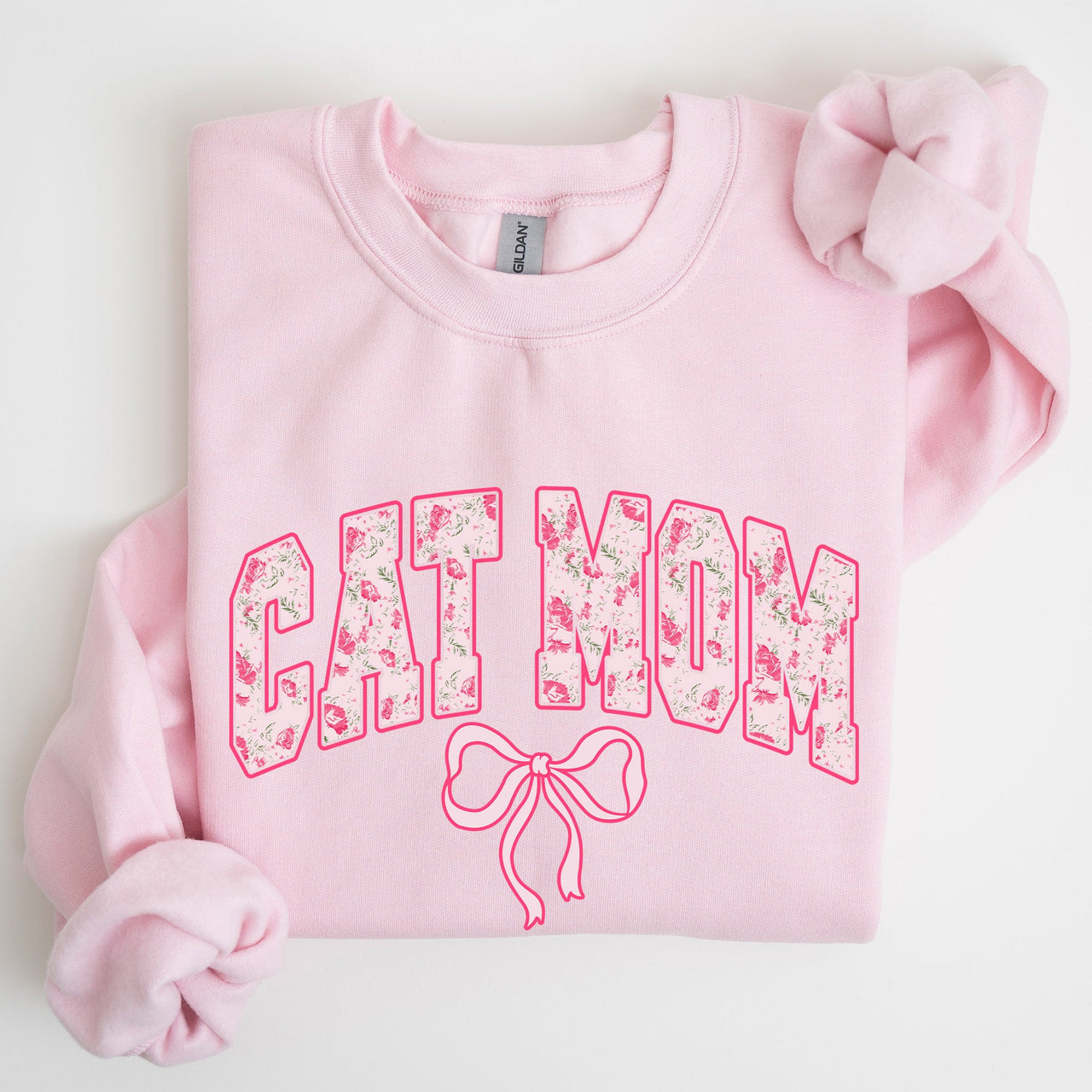 Cat Mom Coquette Pink Bows Trend Girly Soft Girl Era Design Graphic Chic Sweatshirt