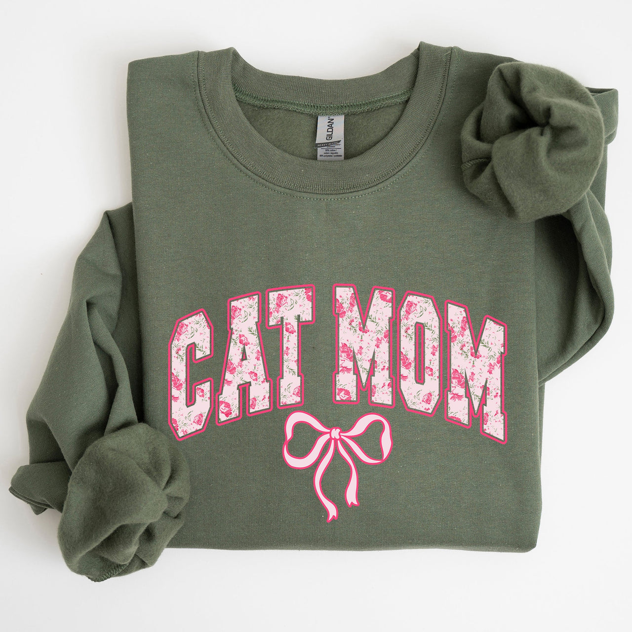 Cat Mom Coquette Pink Bows Trend Girly Soft Girl Era Design Graphic Chic Sweatshirt