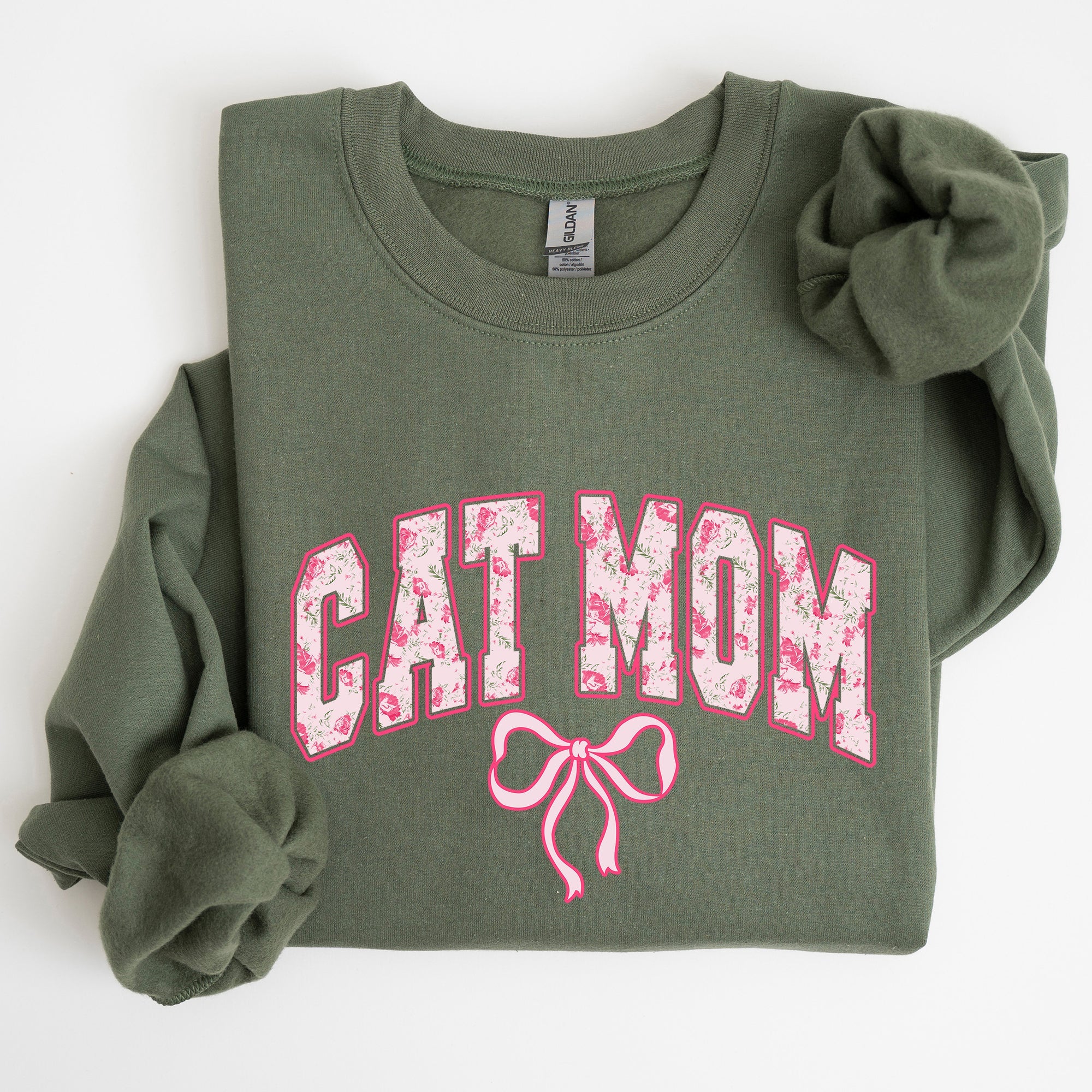 Cat Mom Coquette Pink Bows Trend Girly Soft Girl Era Design Graphic Chic Sweatshirt