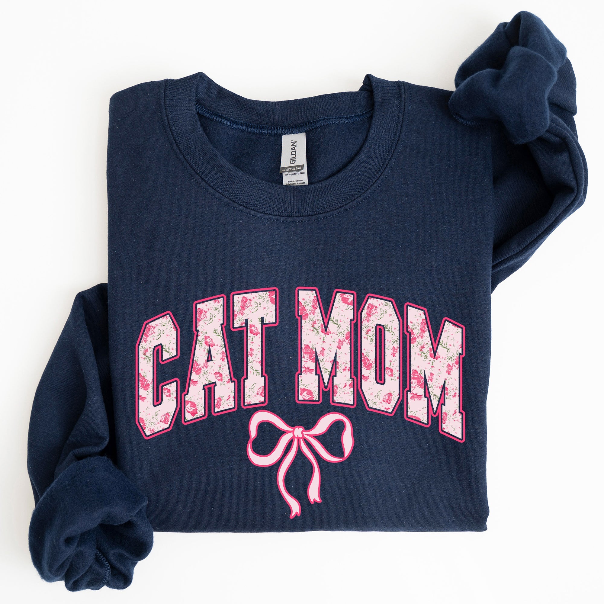 Cat Mom Coquette Pink Bows Trend Girly Soft Girl Era Design Graphic Chic Sweatshirt