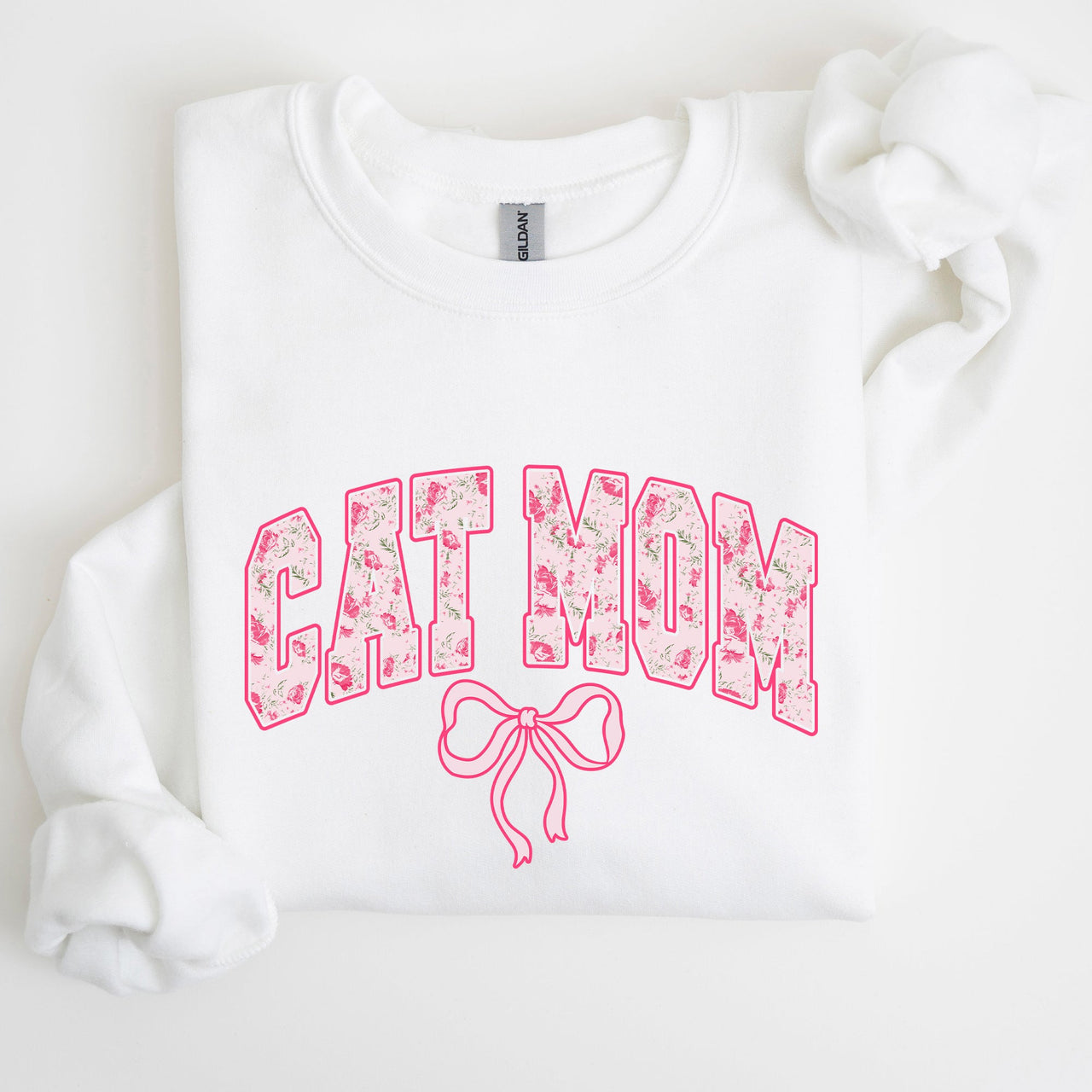 Cat Mom Coquette Pink Bows Trend Girly Soft Girl Era Design Graphic Chic Sweatshirt